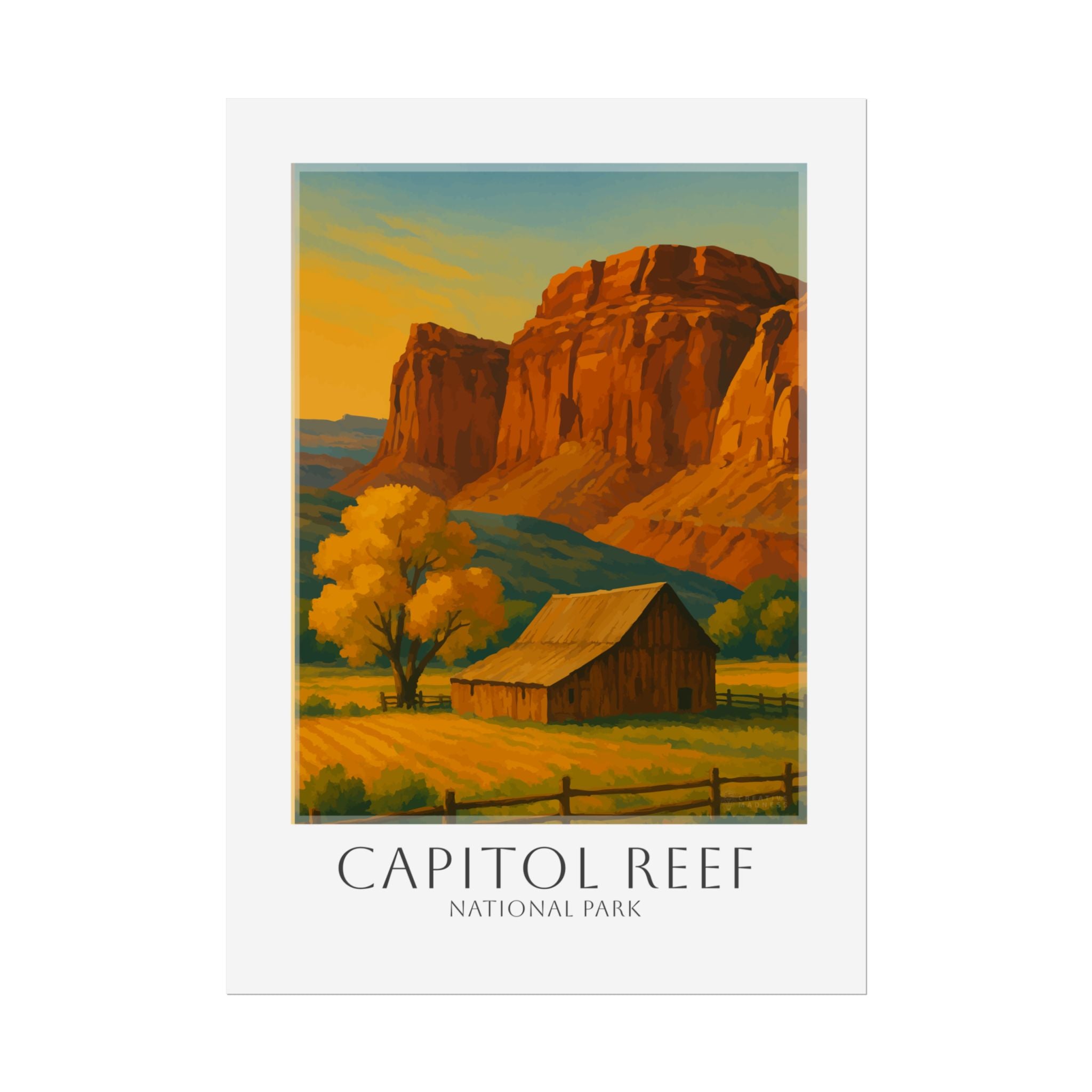 CAPITOL REEF * Travel Poster * National Park Wall Art