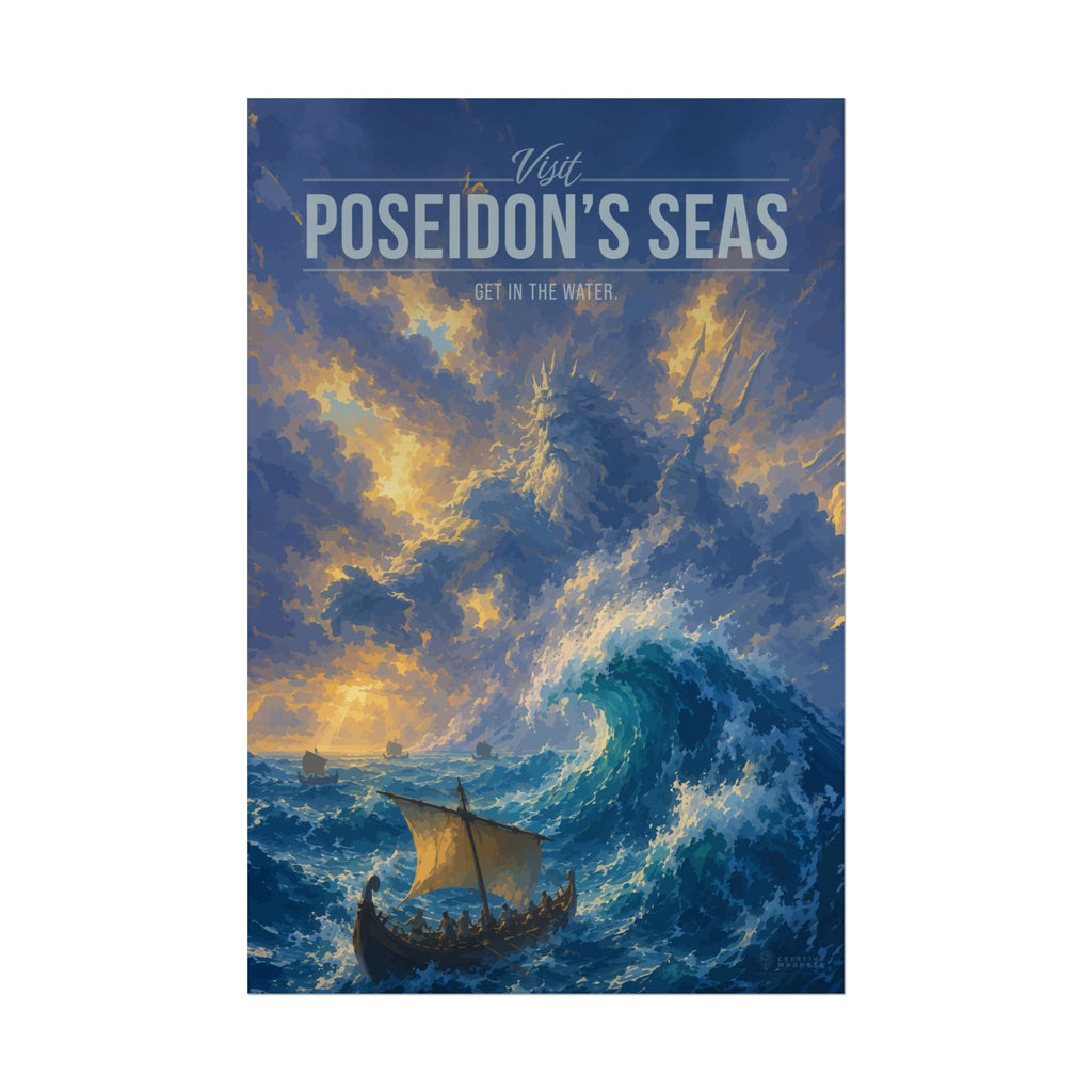 Poseidons Seas Travel Poster