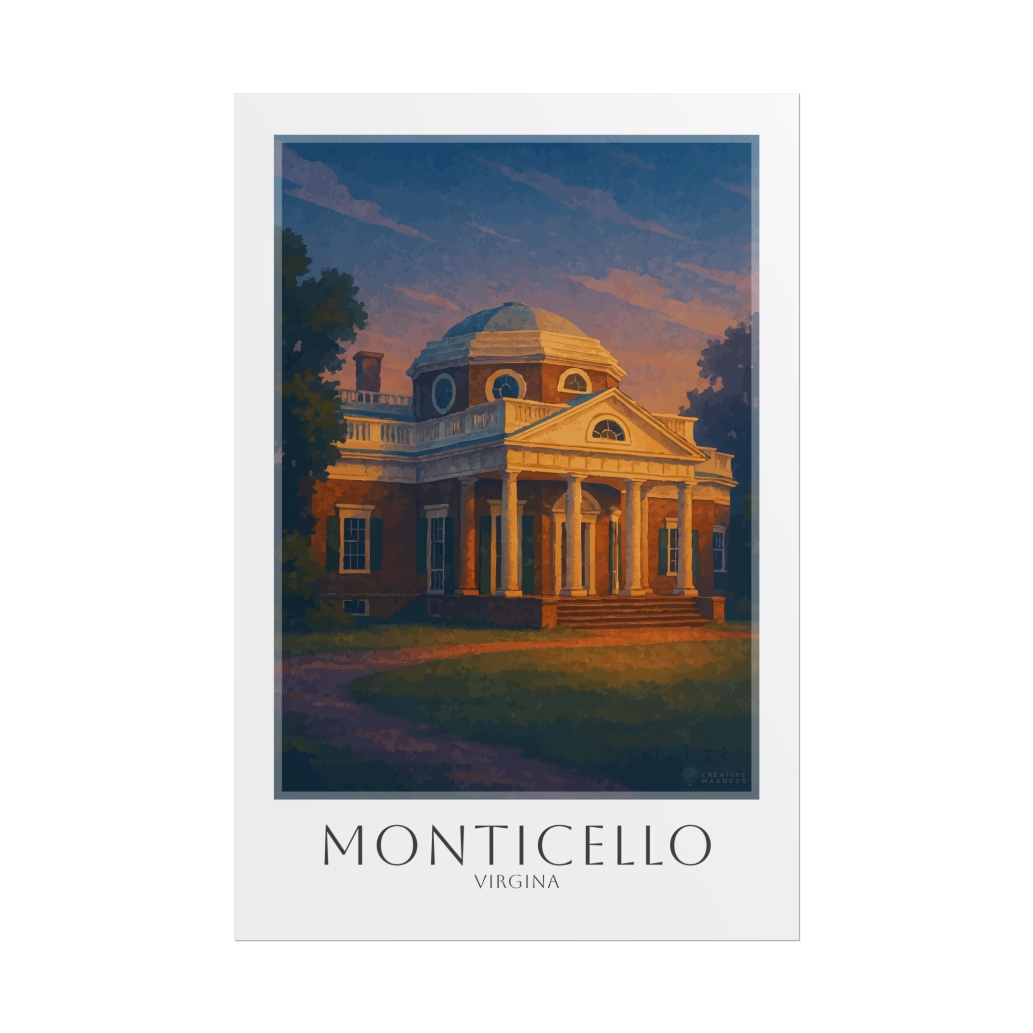 Monticello Travel Poster