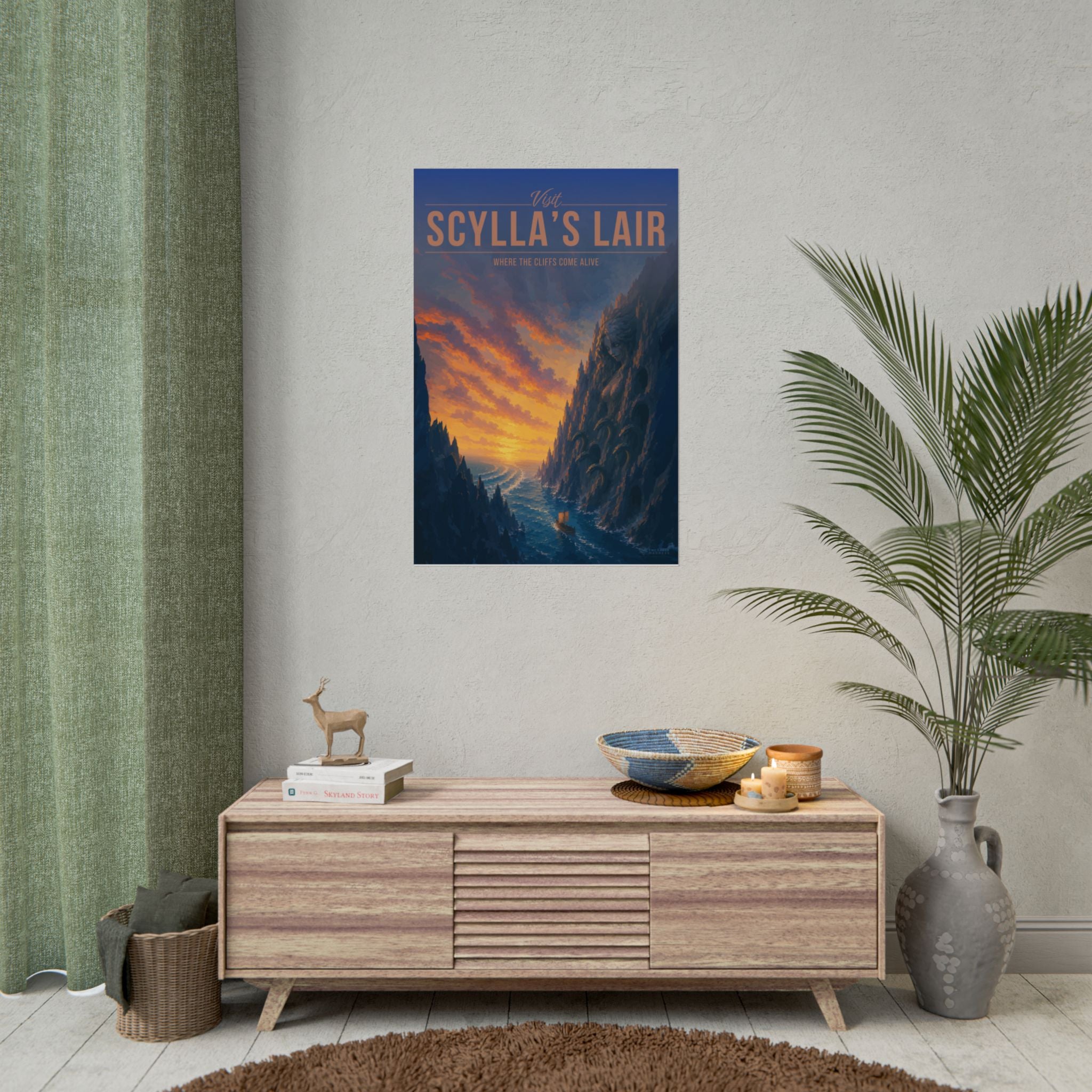 Scyllas Lair Travel Poster