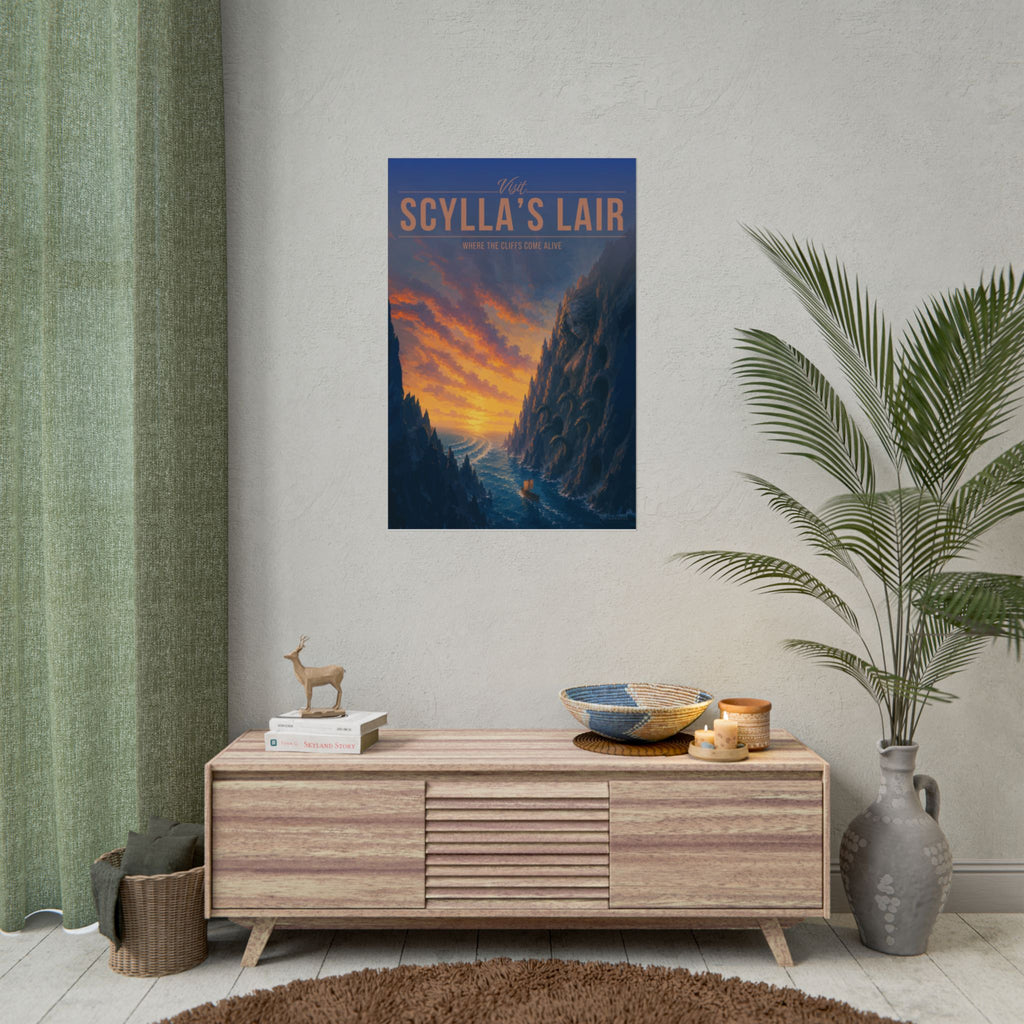 Scyllas Lair Travel Poster