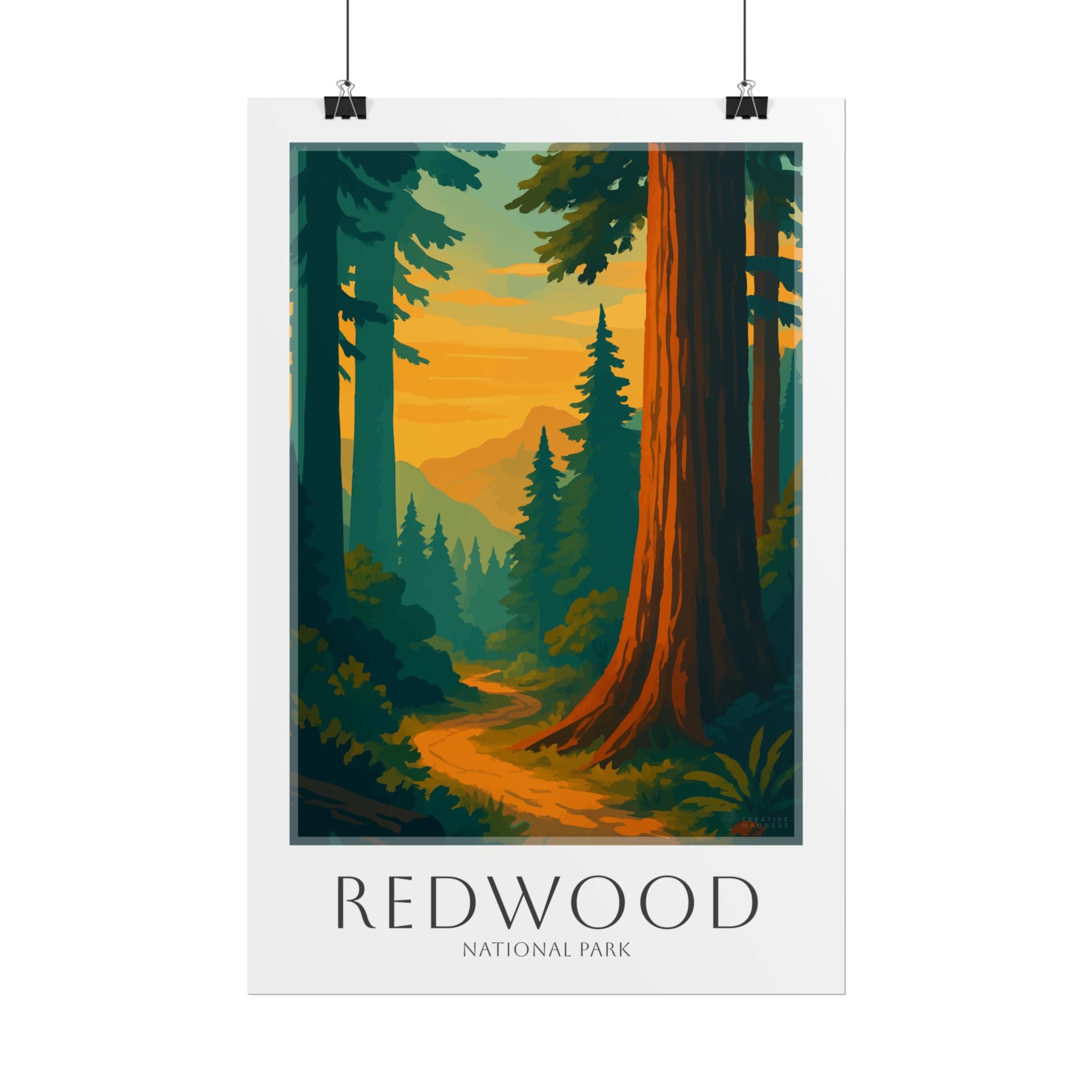 REDWOOD * Travel Poster * National Park Wall Art