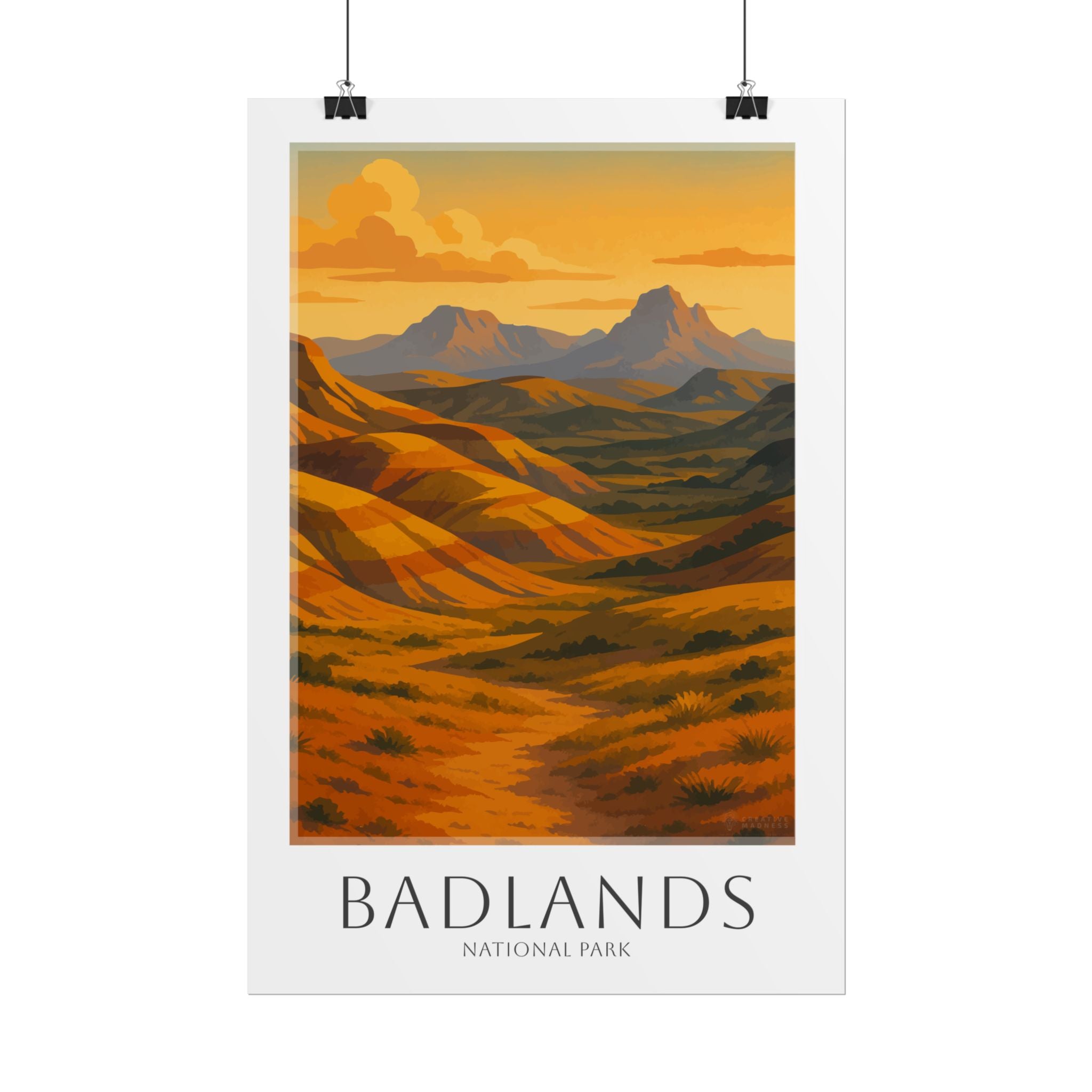 BADLANDS * Travel Poster * National Park Wall Art