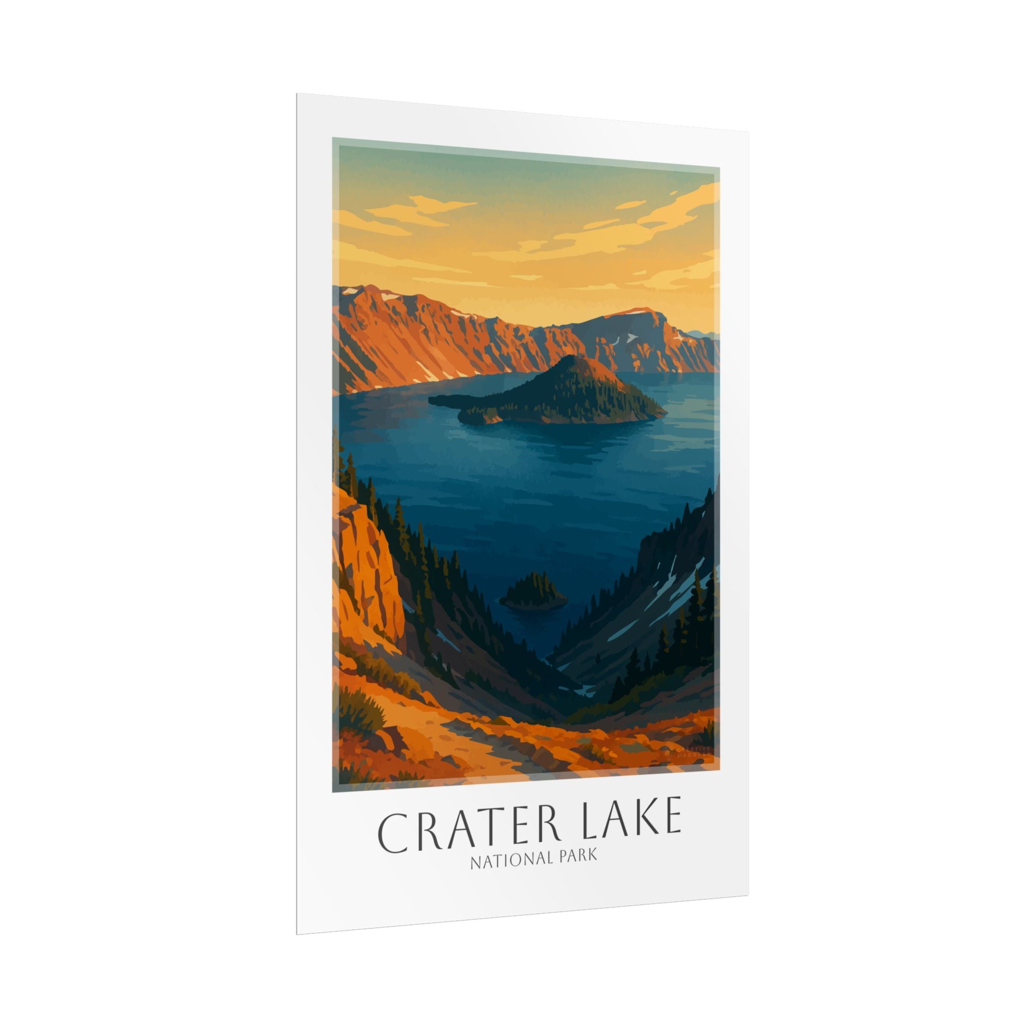 CRATER LAKE * Travel Poster * National Park Wall Art
