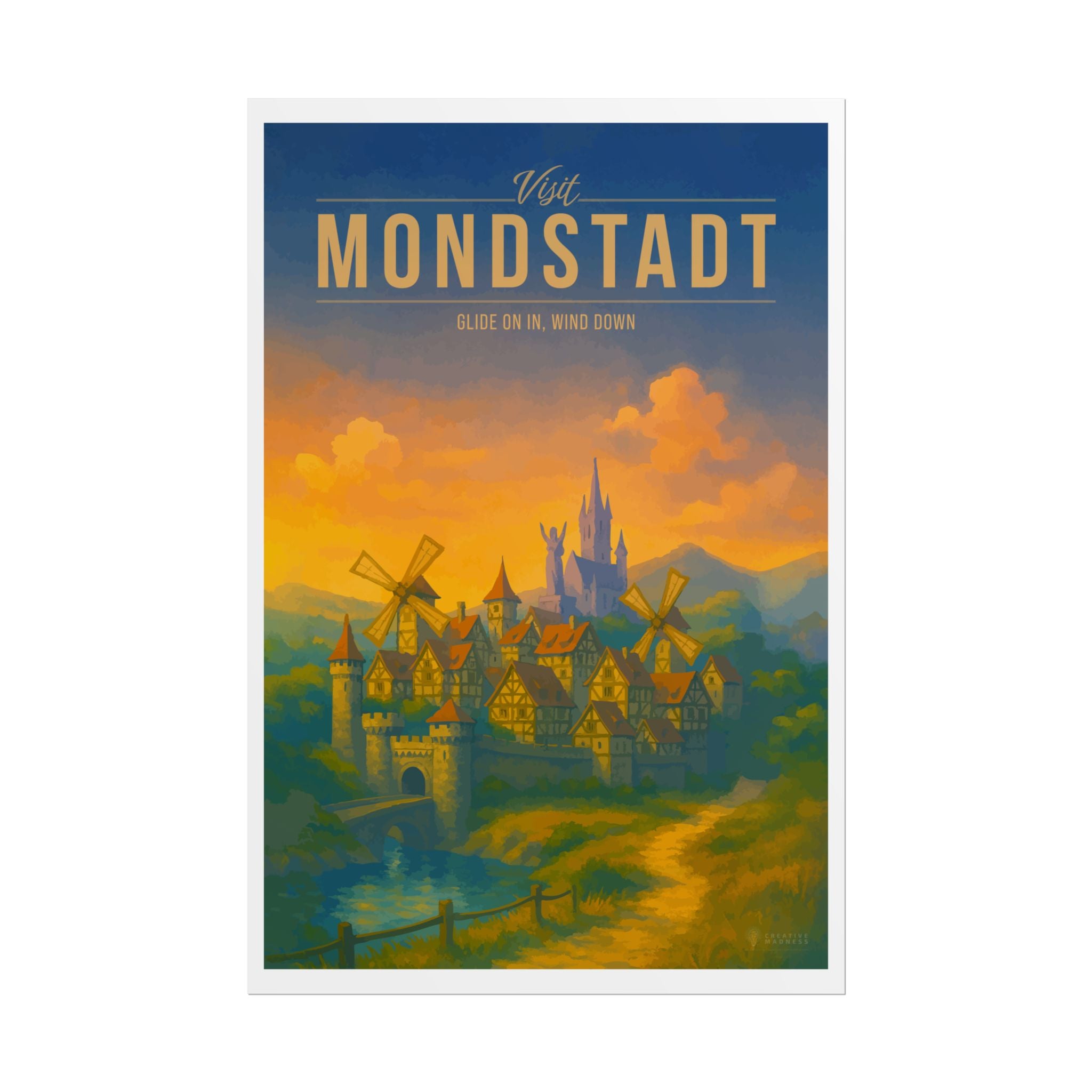 MONDSTADT * Travel Poster * Impactful Fantasy Wall Art