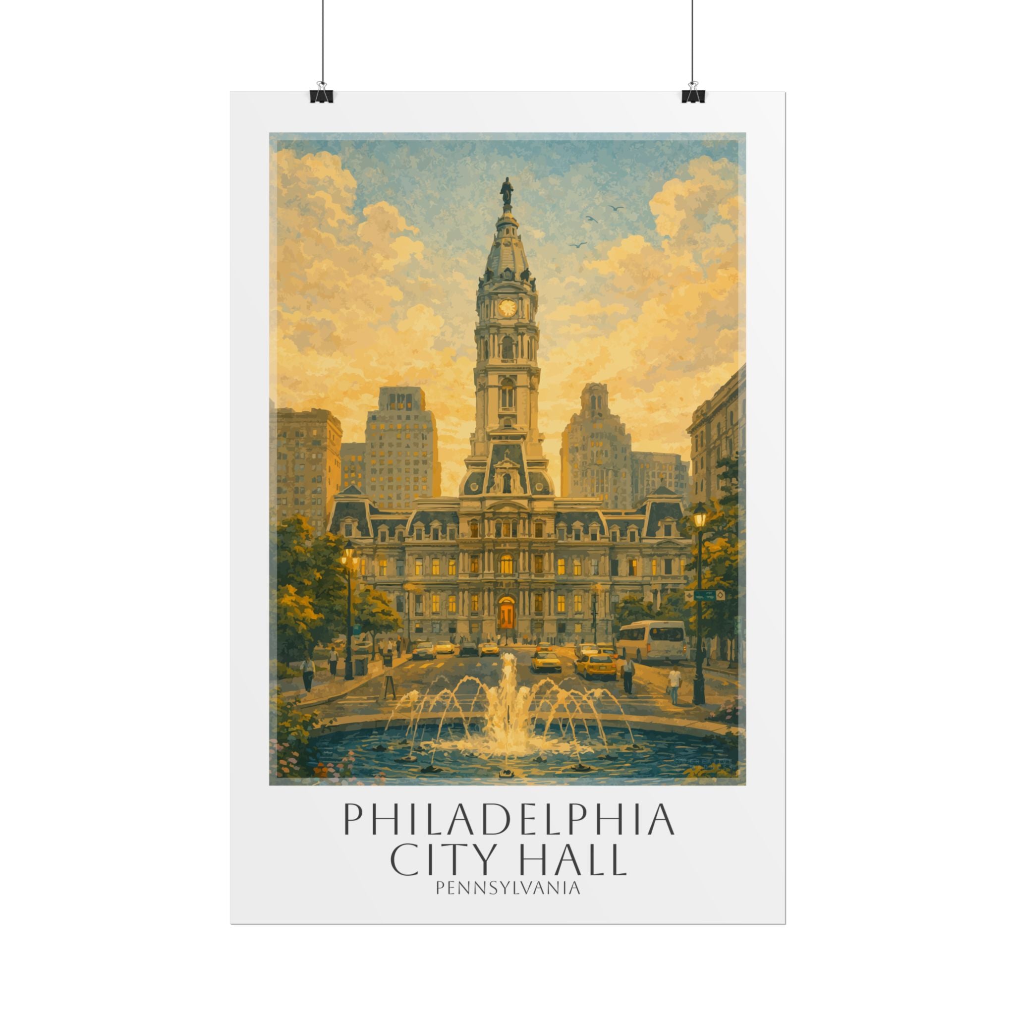 Philadelphia City Hall Travel Poster