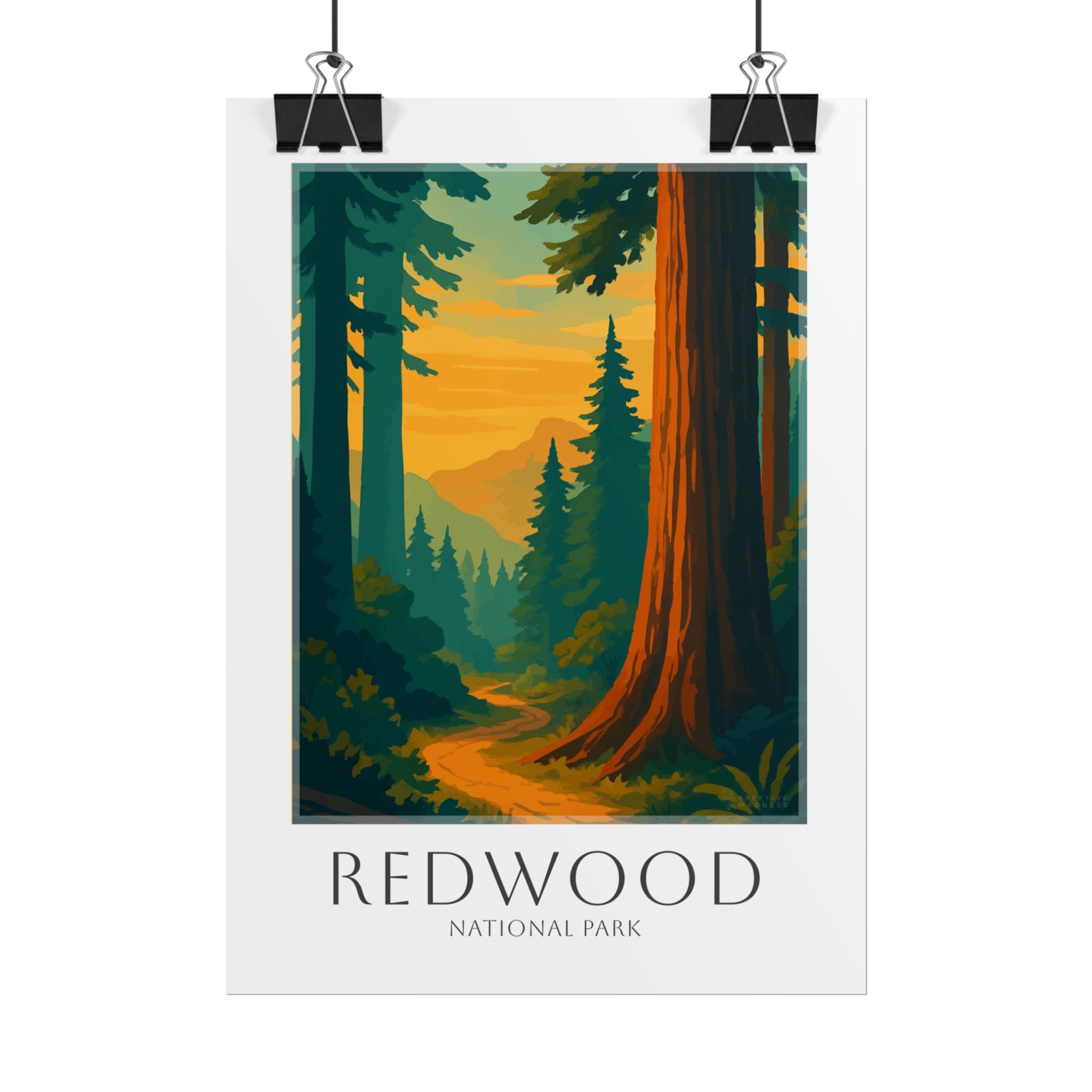 REDWOOD * Travel Poster * National Park Wall Art