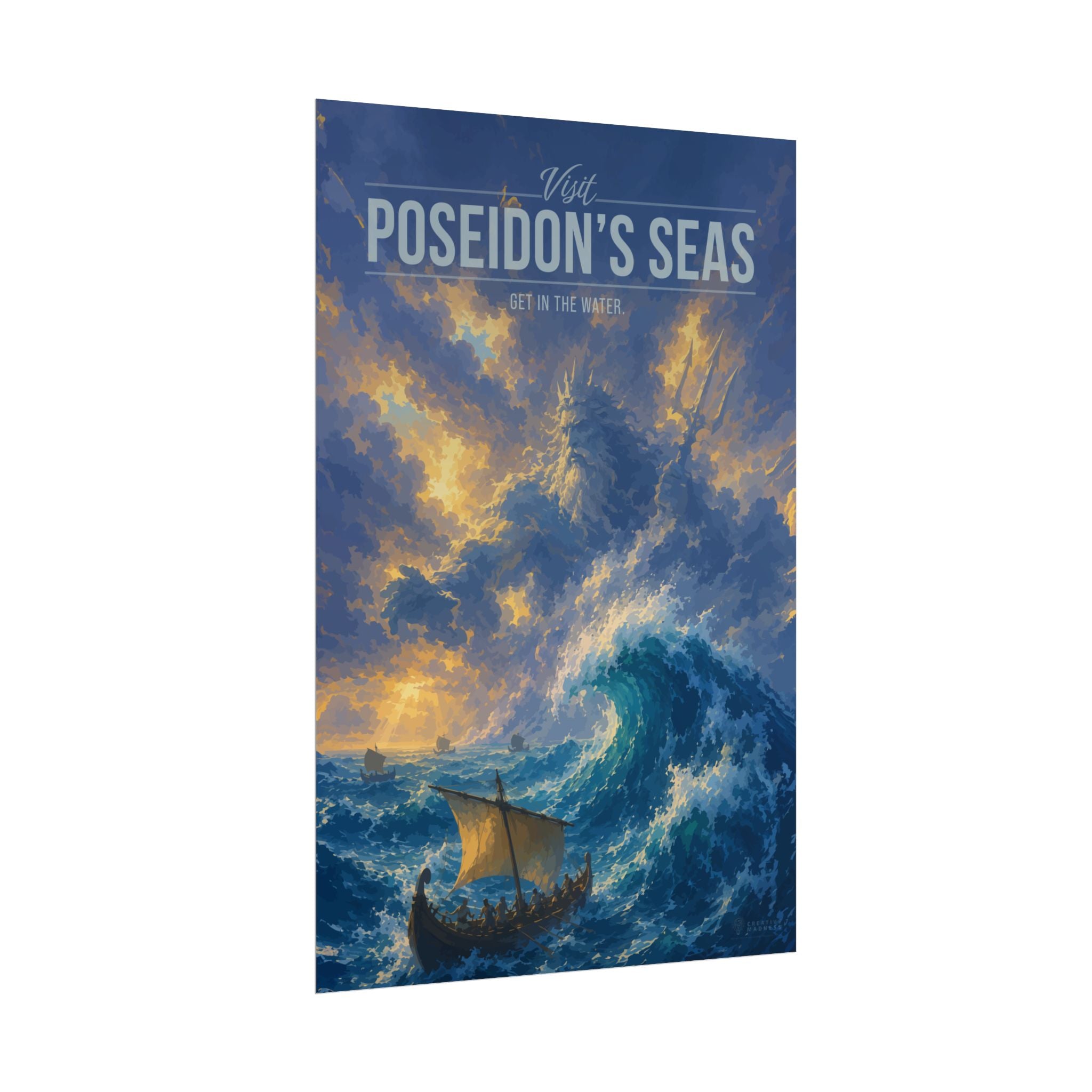 Poseidons Seas Travel Poster