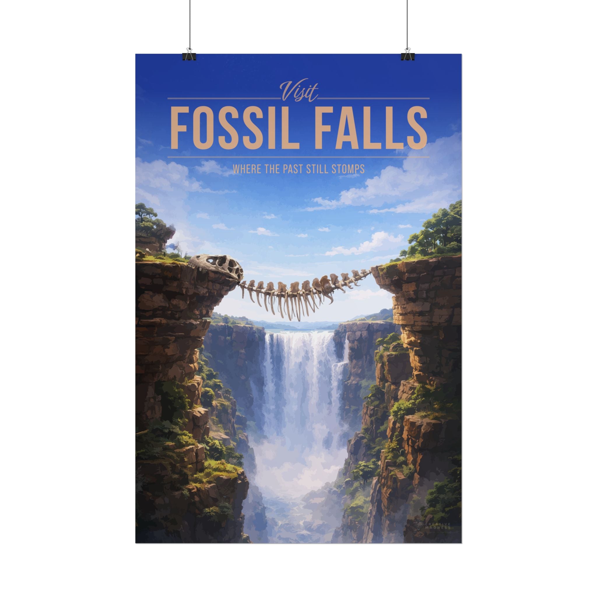 Fossil Falls Travel Poster