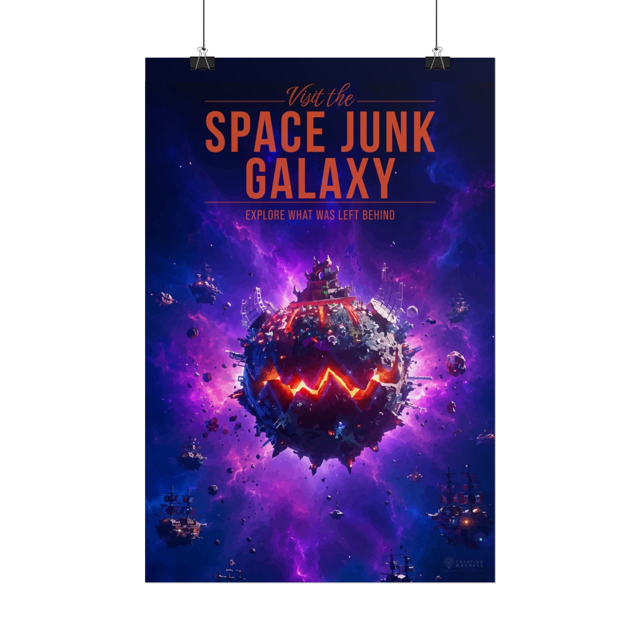 Space Junk Galaxy Travel Poster