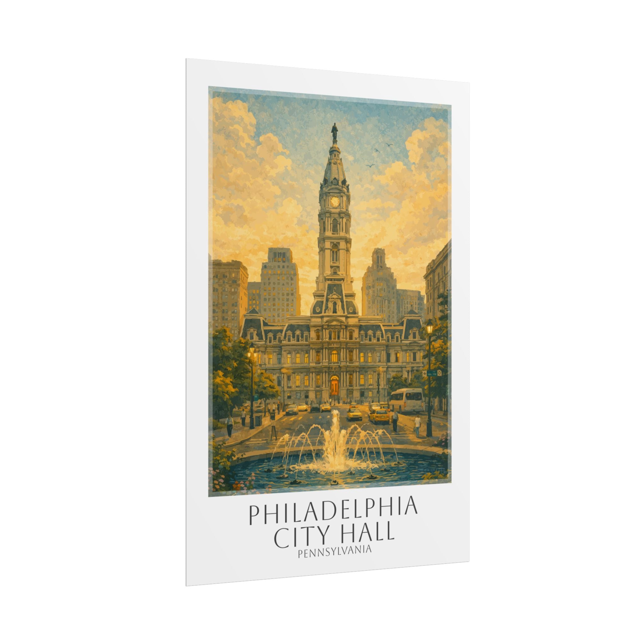 Philadelphia City Hall Travel Poster