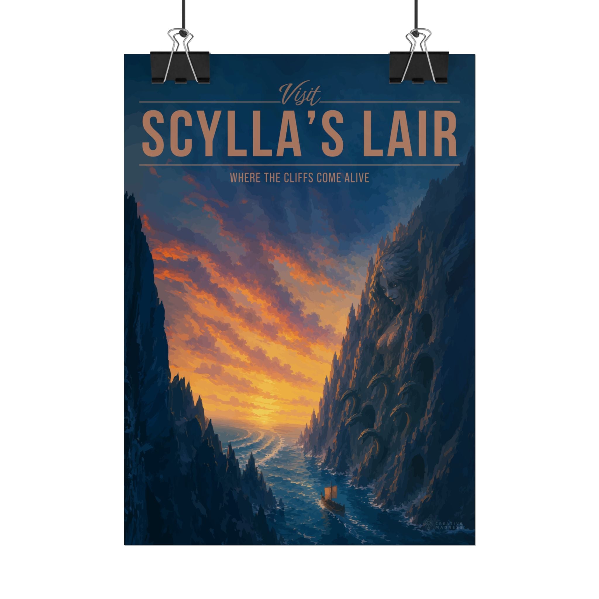 Scyllas Lair Travel Poster