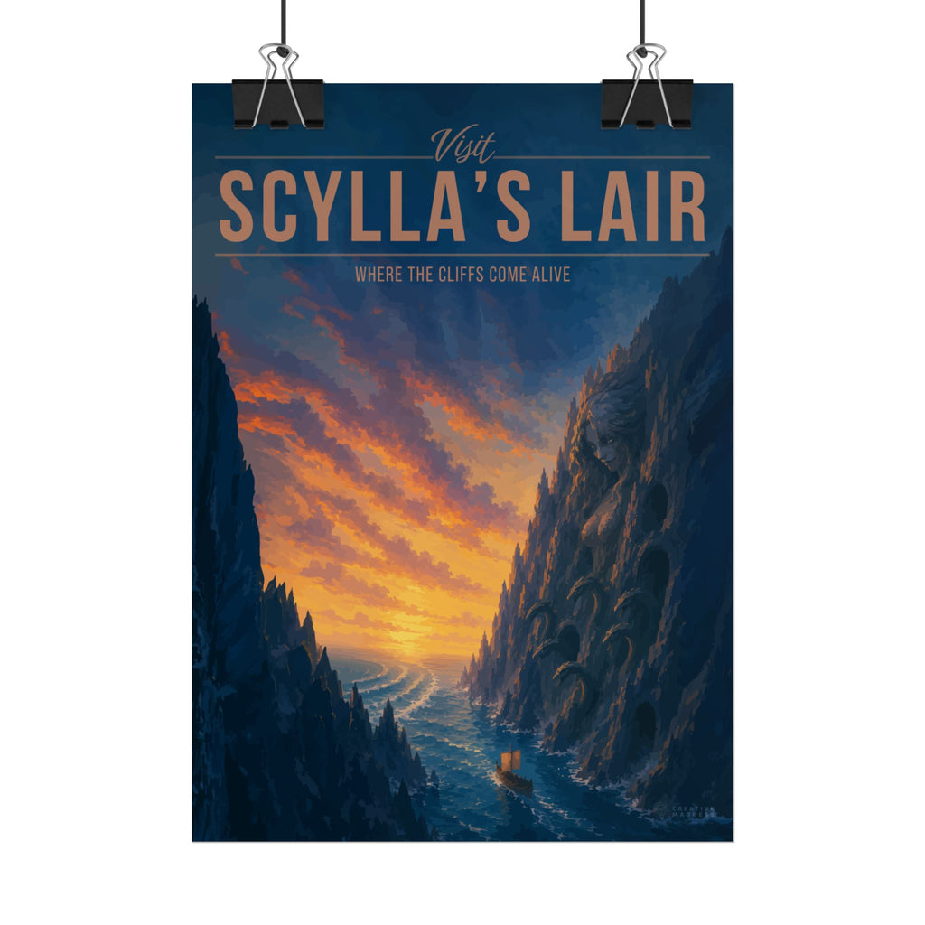 Scyllas Lair Travel Poster