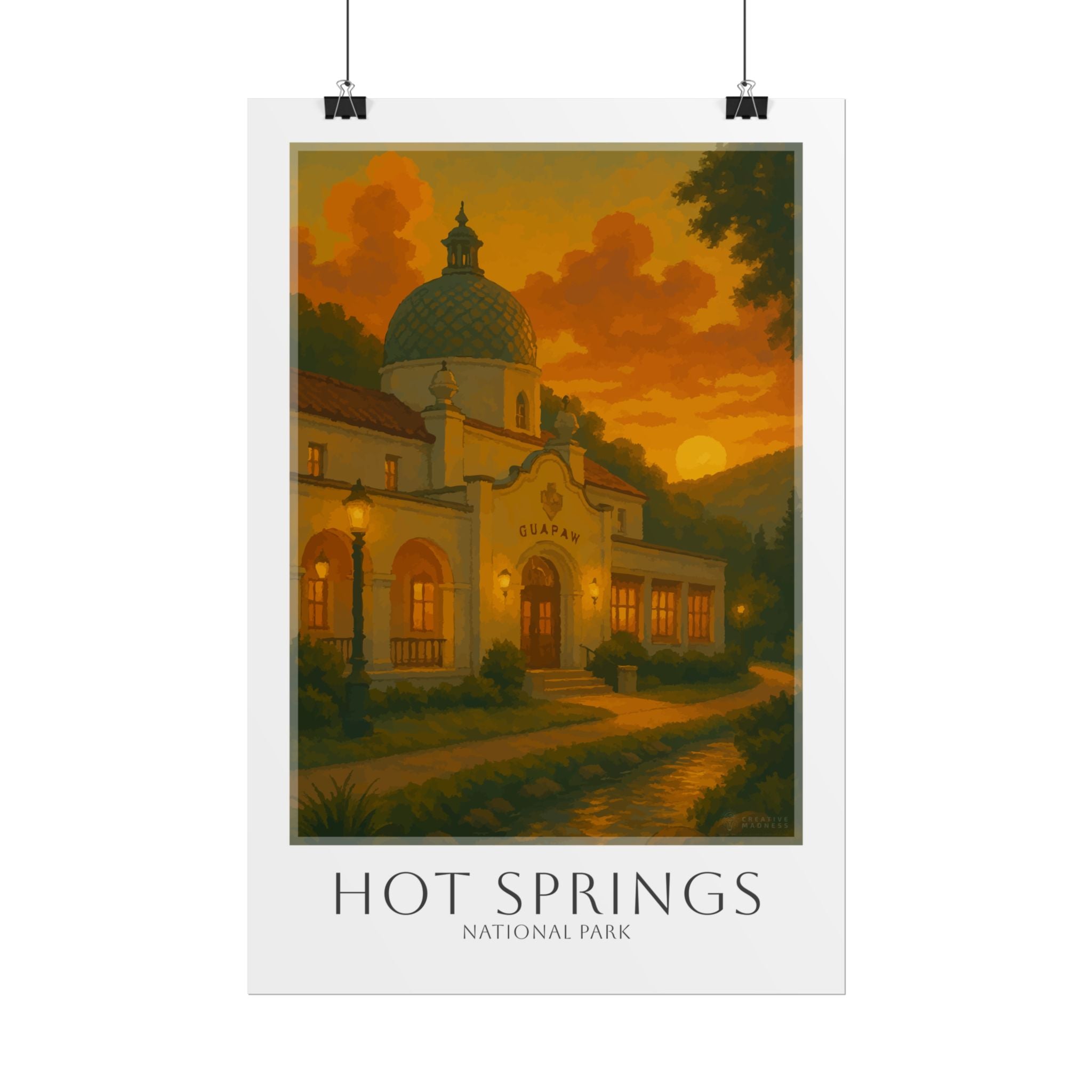 HOT SPRINGS  * Travel Poster * National Park Wall Art