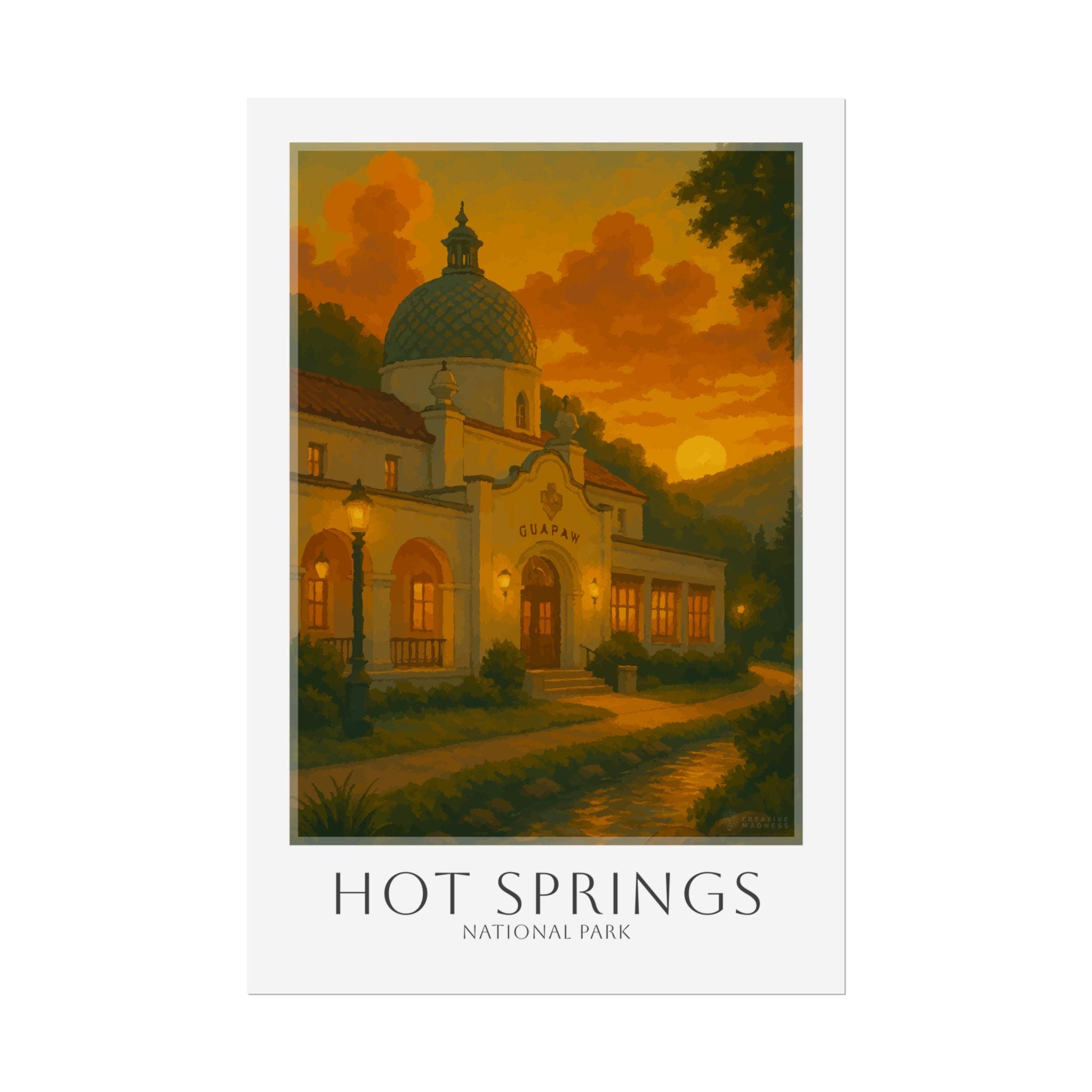 HOT SPRINGS  * Travel Poster * National Park Wall Art
