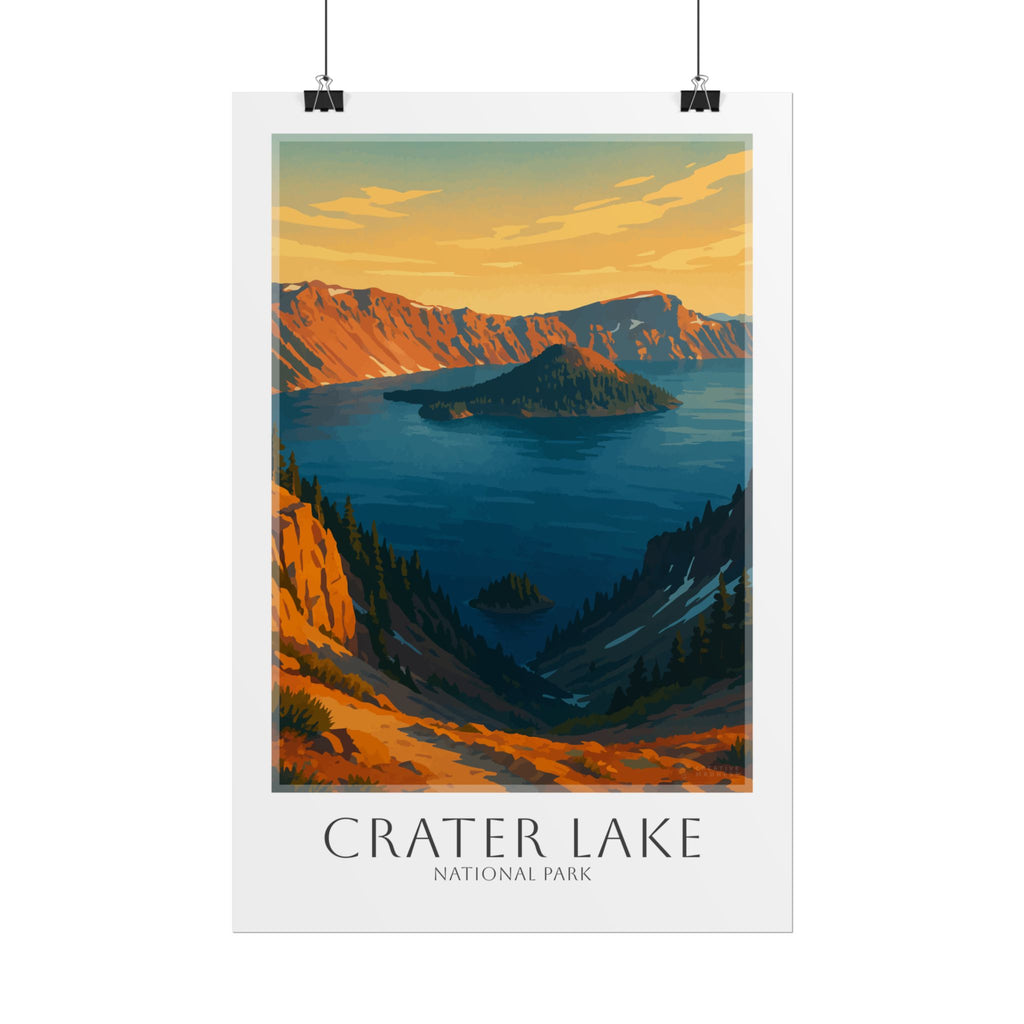 CRATER LAKE * Travel Poster * National Park Wall Art