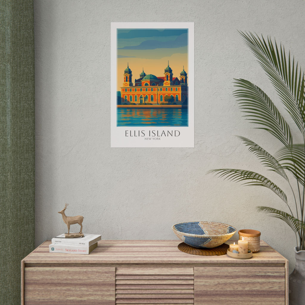 Ellis Island Travel Poster