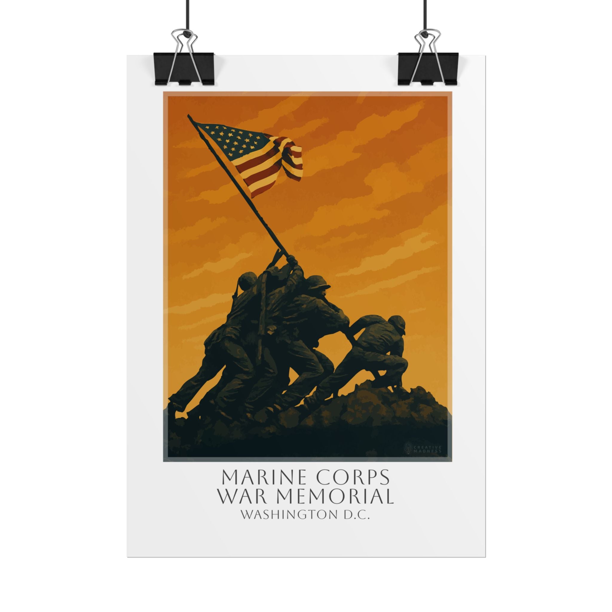 Marine Corps War Memorial Travel Poster