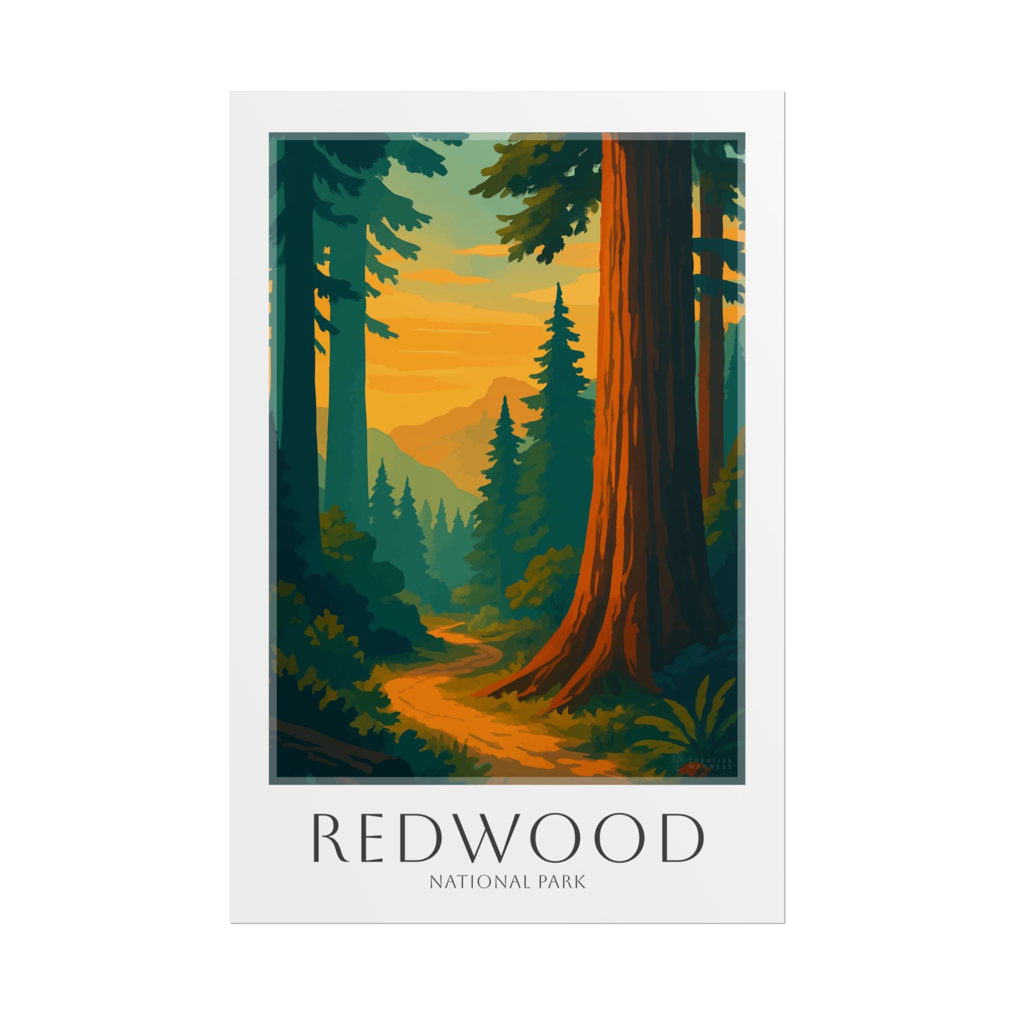 REDWOOD * Travel Poster * National Park Wall Art
