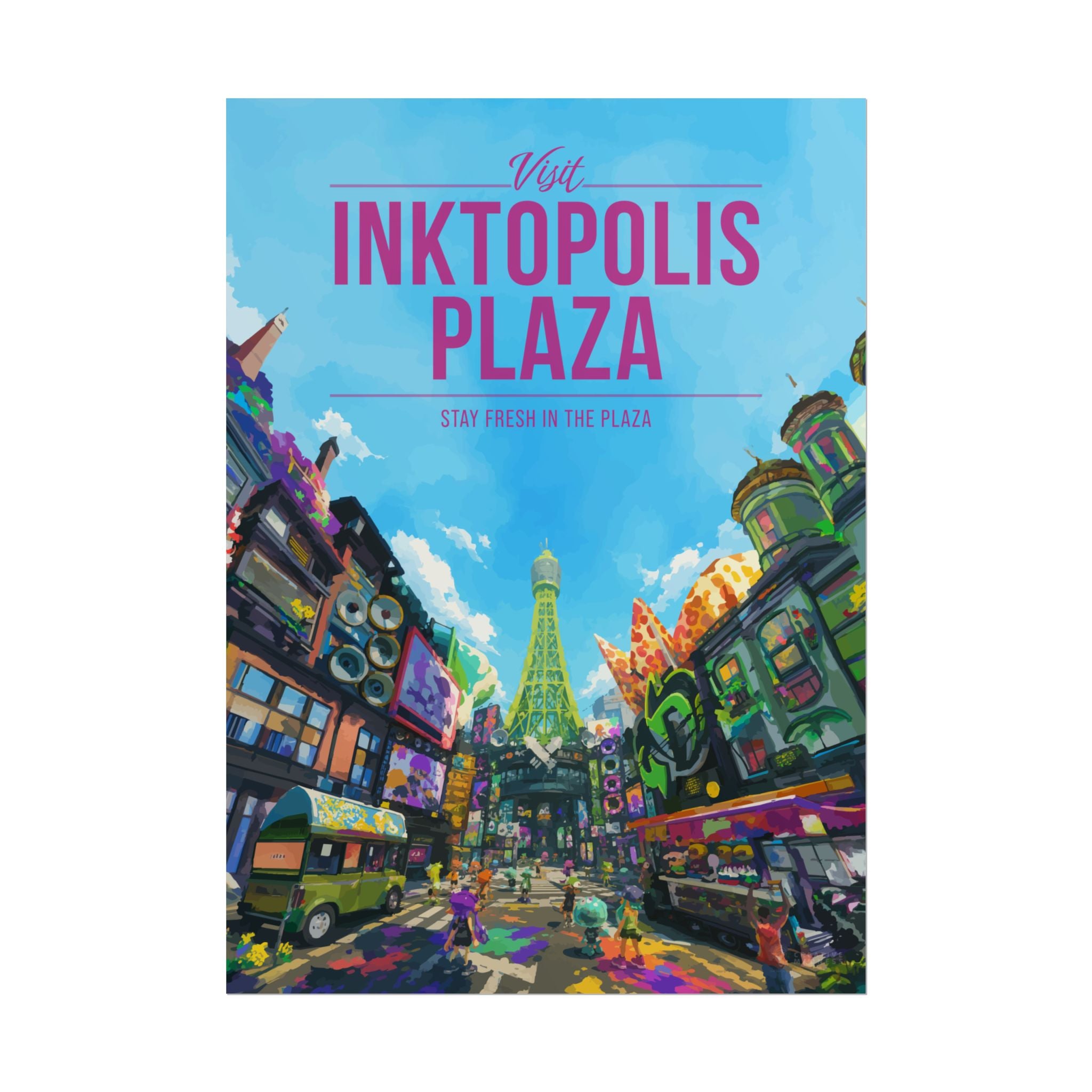 Inktopolis Plaza Travel Poster