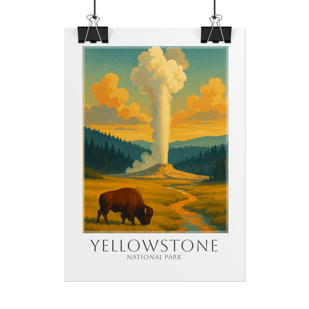 YELLOWSTONE  * Travel Poster * National Park Wall Art
