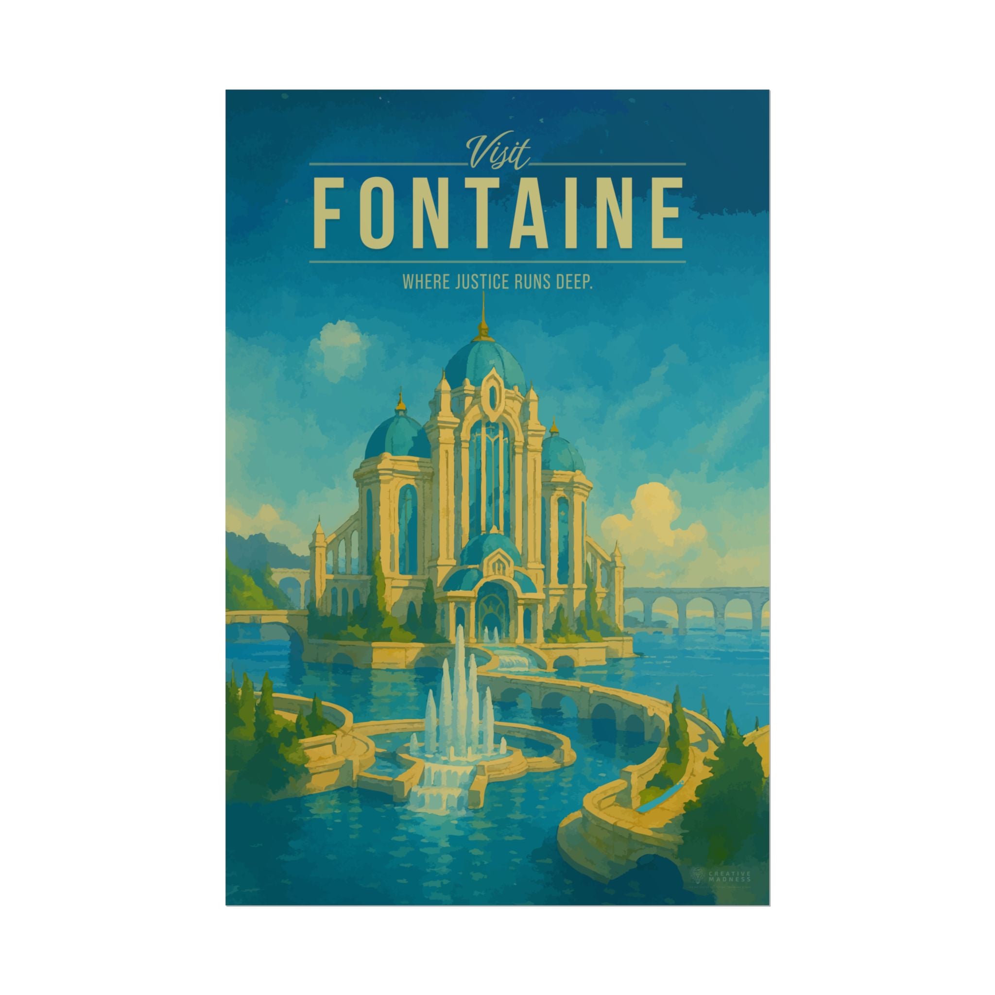 FONTAINE * Travel Poster * Impactful Fantasy Wall Art