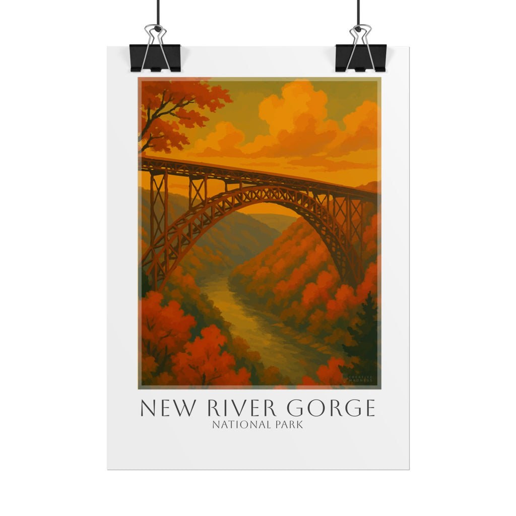 NEW RIVER GORGE  * Travel Poster * National Park Wall Art