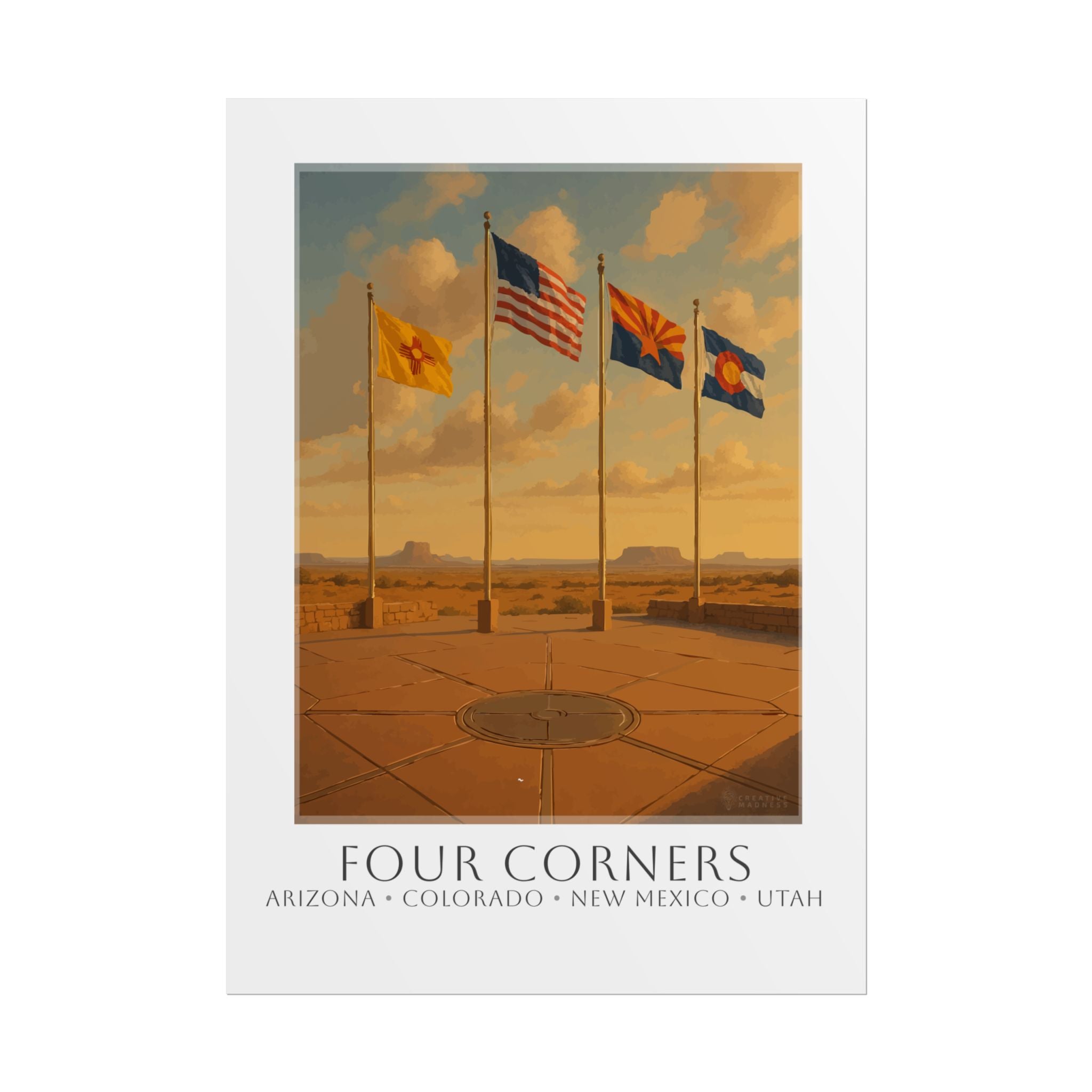 Four Corners Travel Poster