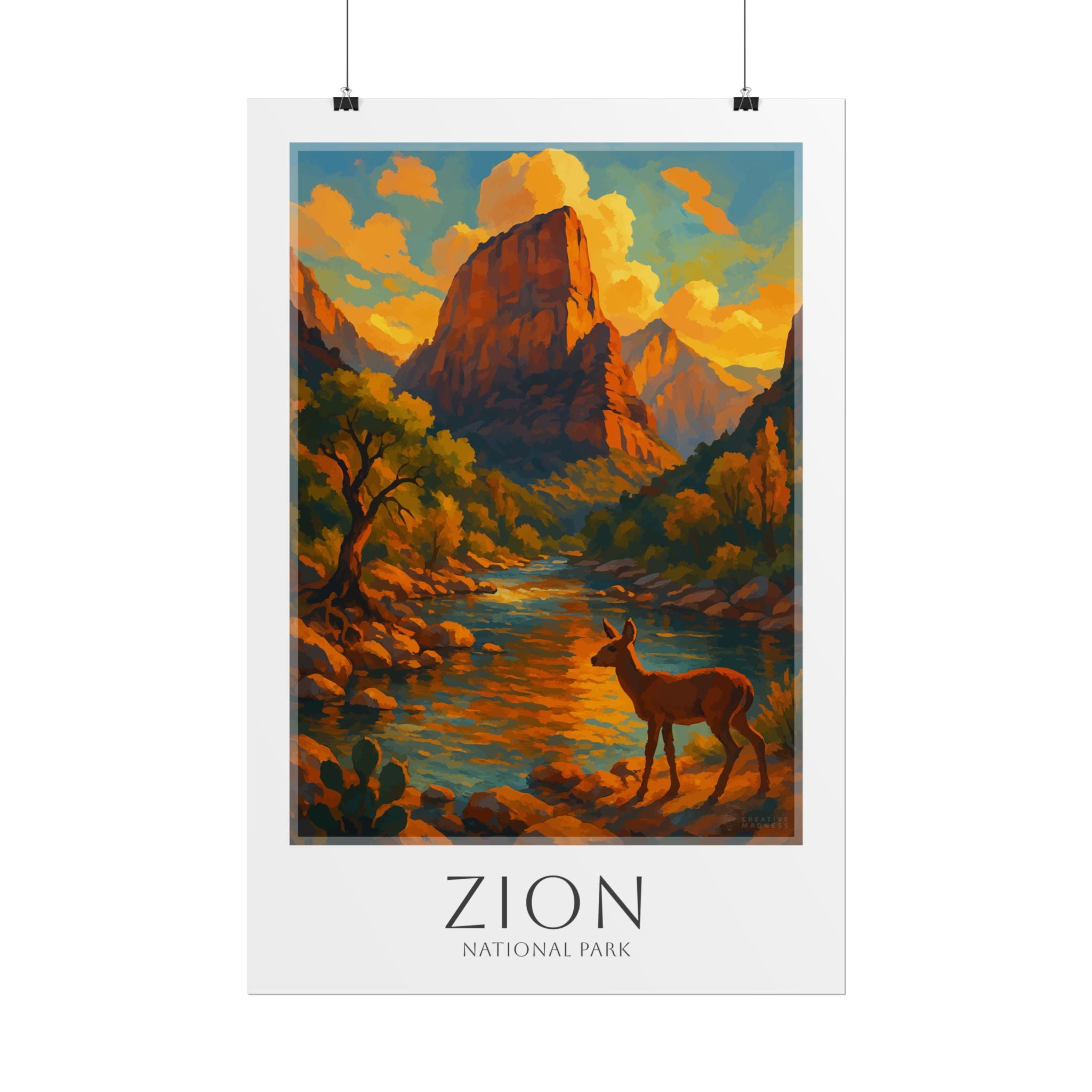 ZION  * Travel Poster * National Park Wall Art