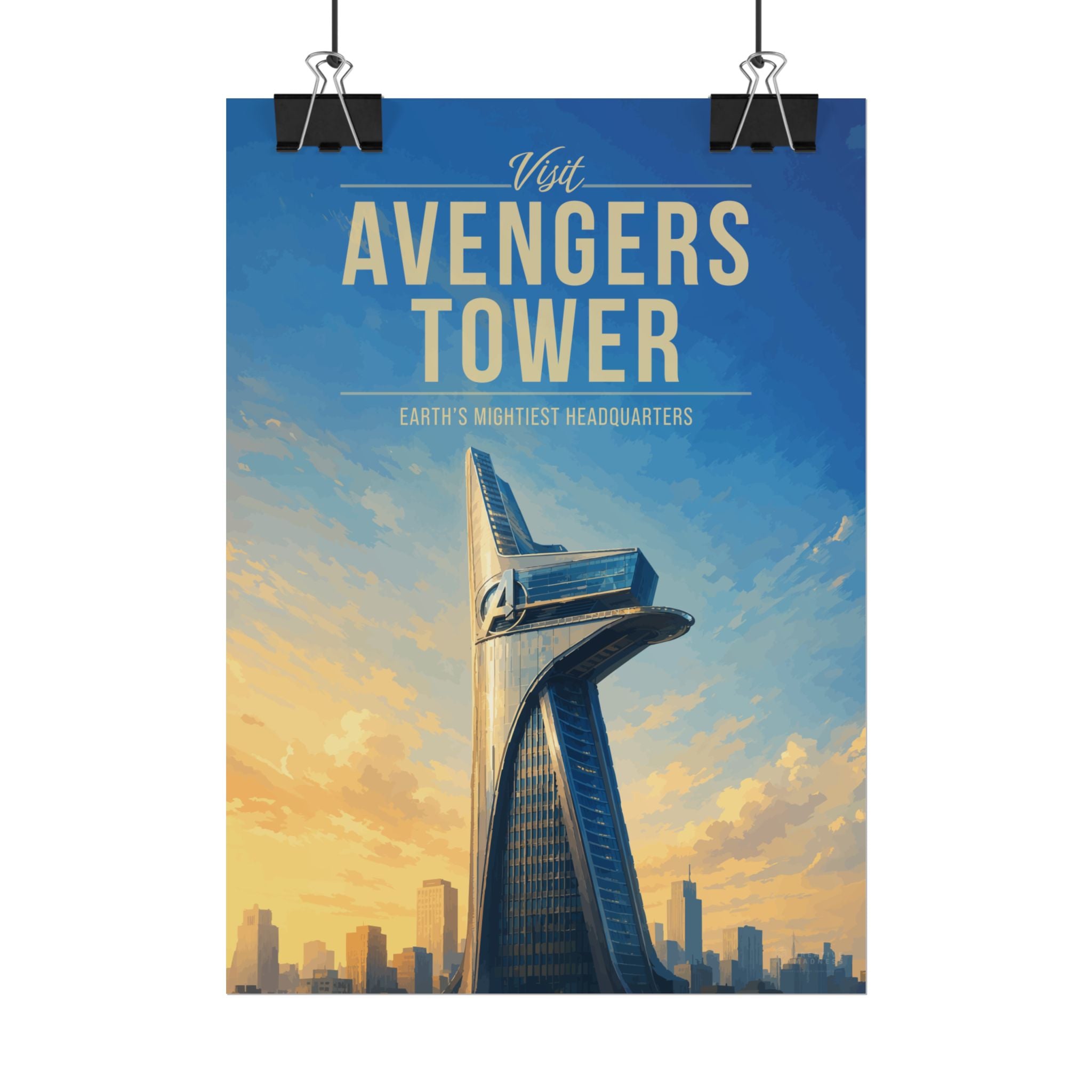 Avengers Tower Travel Poster