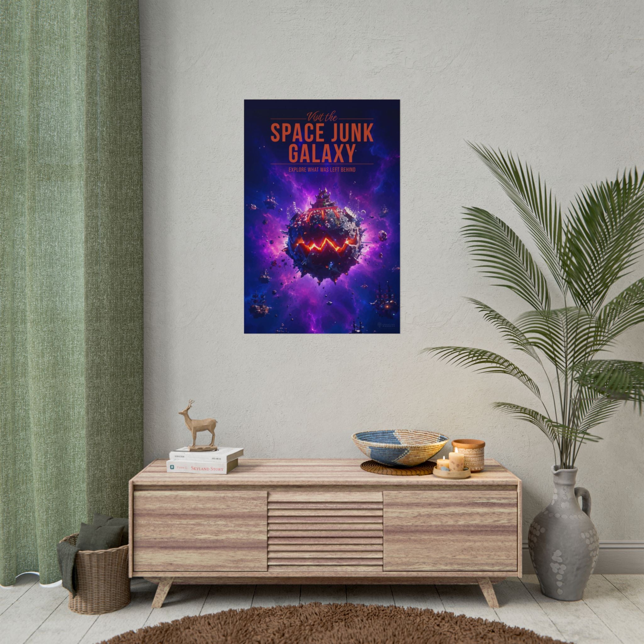 Space Junk Galaxy Travel Poster
