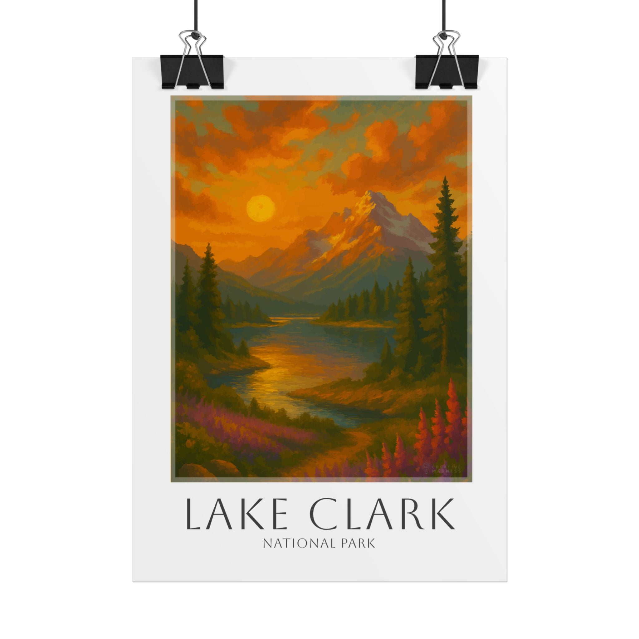 LAKE CLARK * Travel Poster * National Park Wall Art