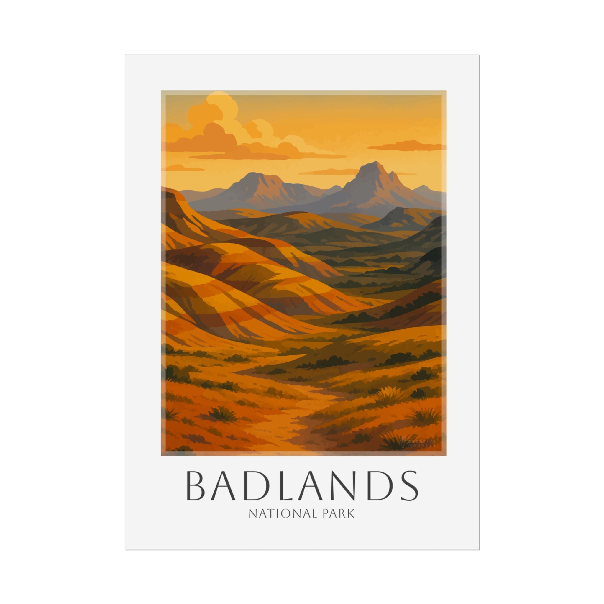 BADLANDS * Travel Poster * National Park Wall Art