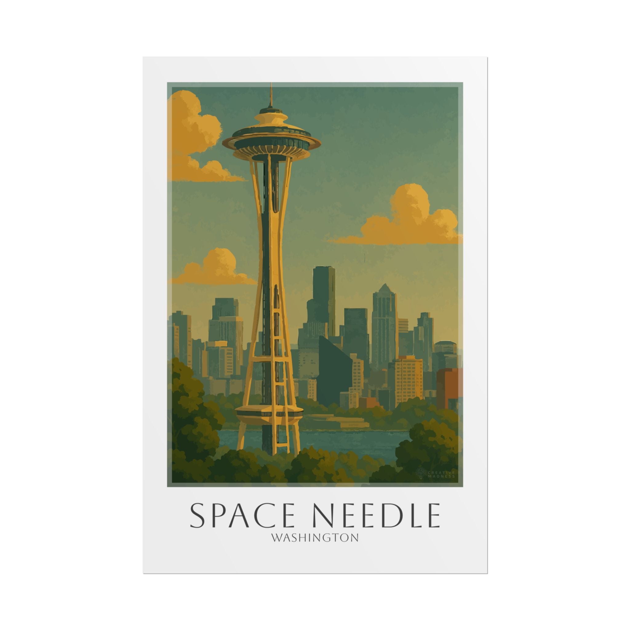 Space Needle Travel Poster