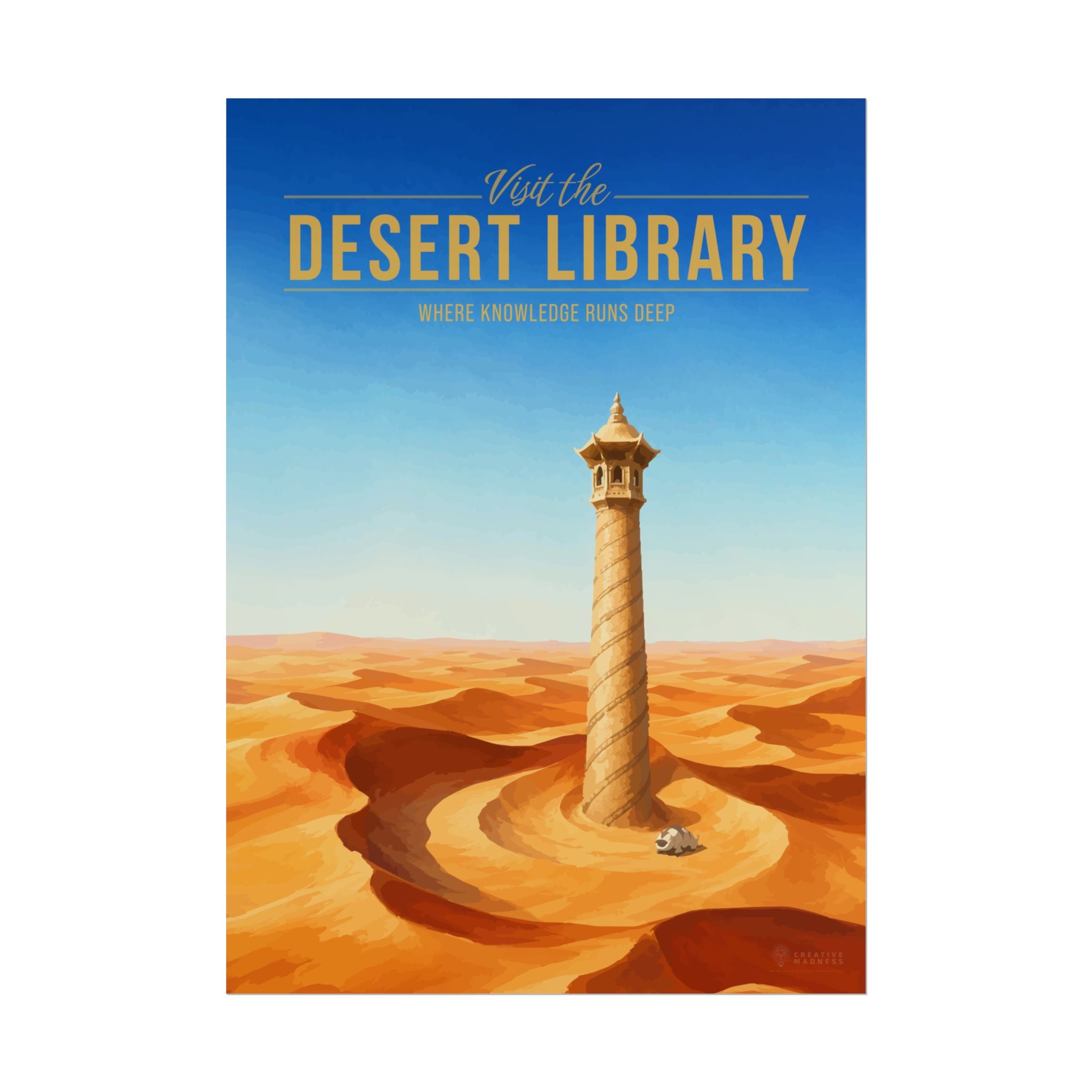 Desert Library Travel Poster