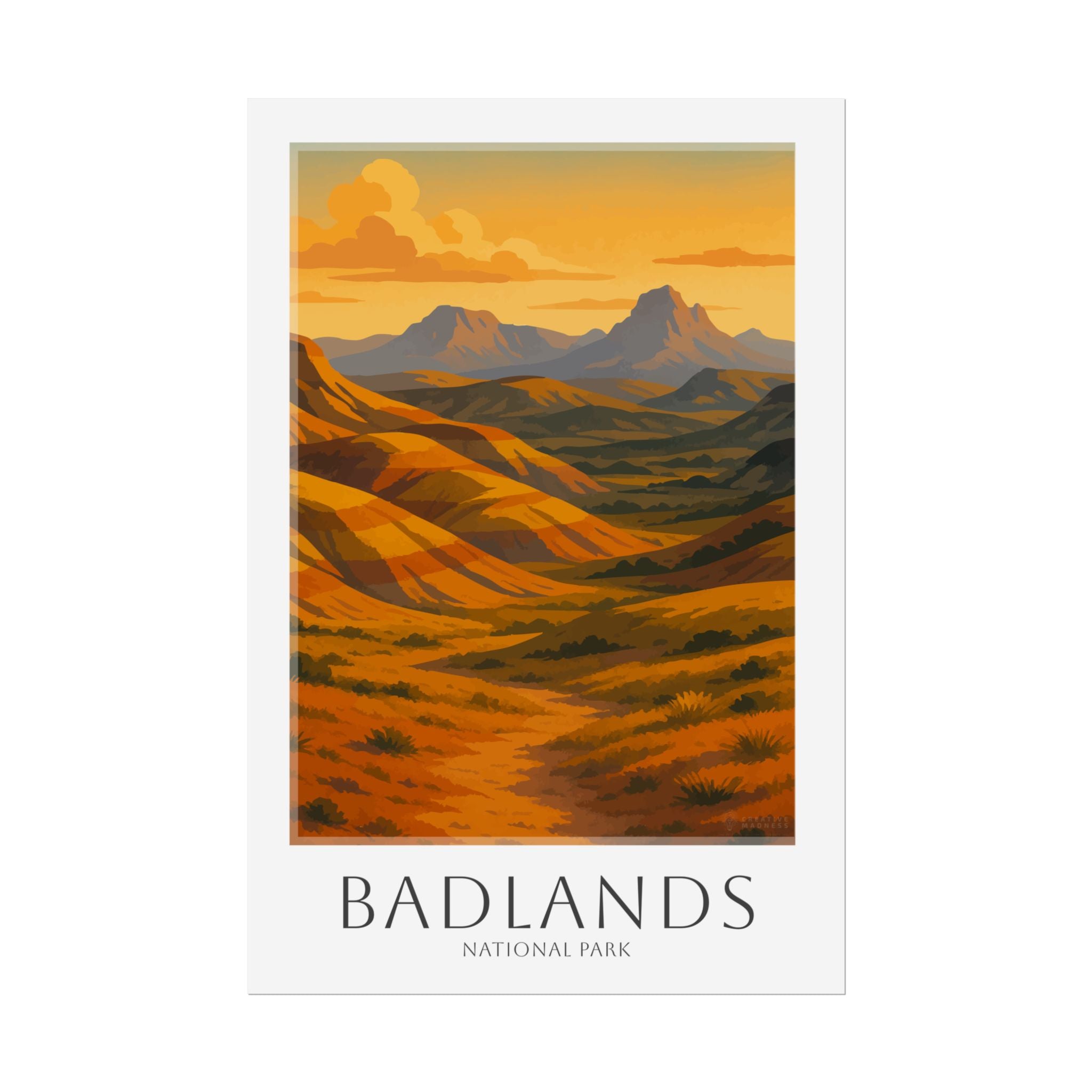 BADLANDS * Travel Poster * National Park Wall Art
