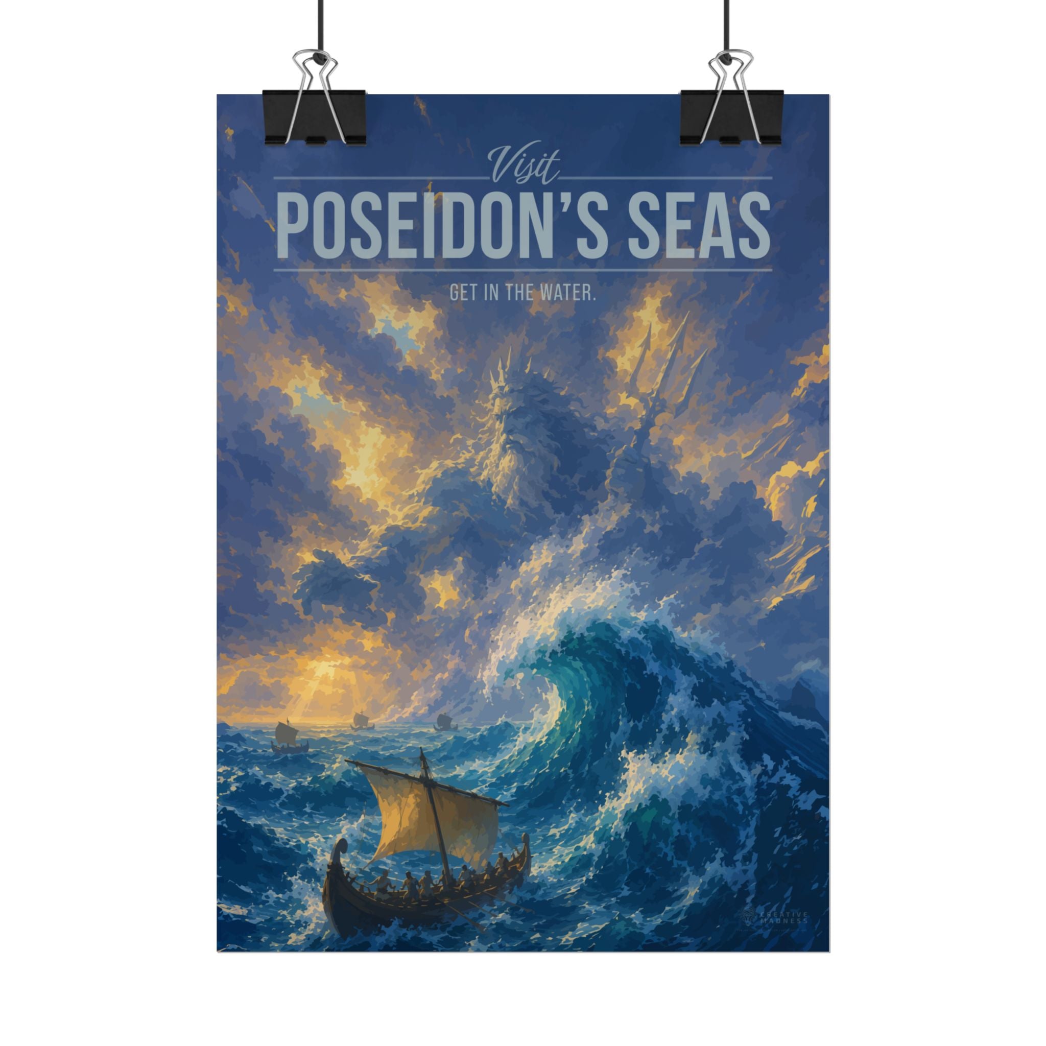 Poseidons Seas Travel Poster
