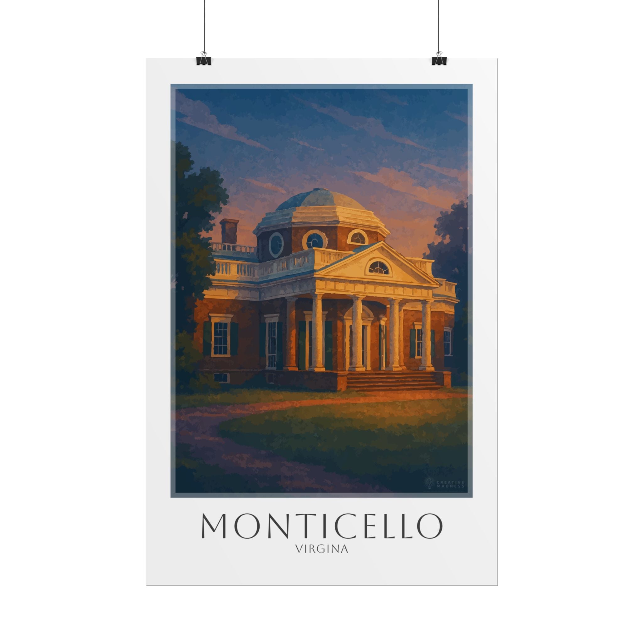 Monticello Travel Poster