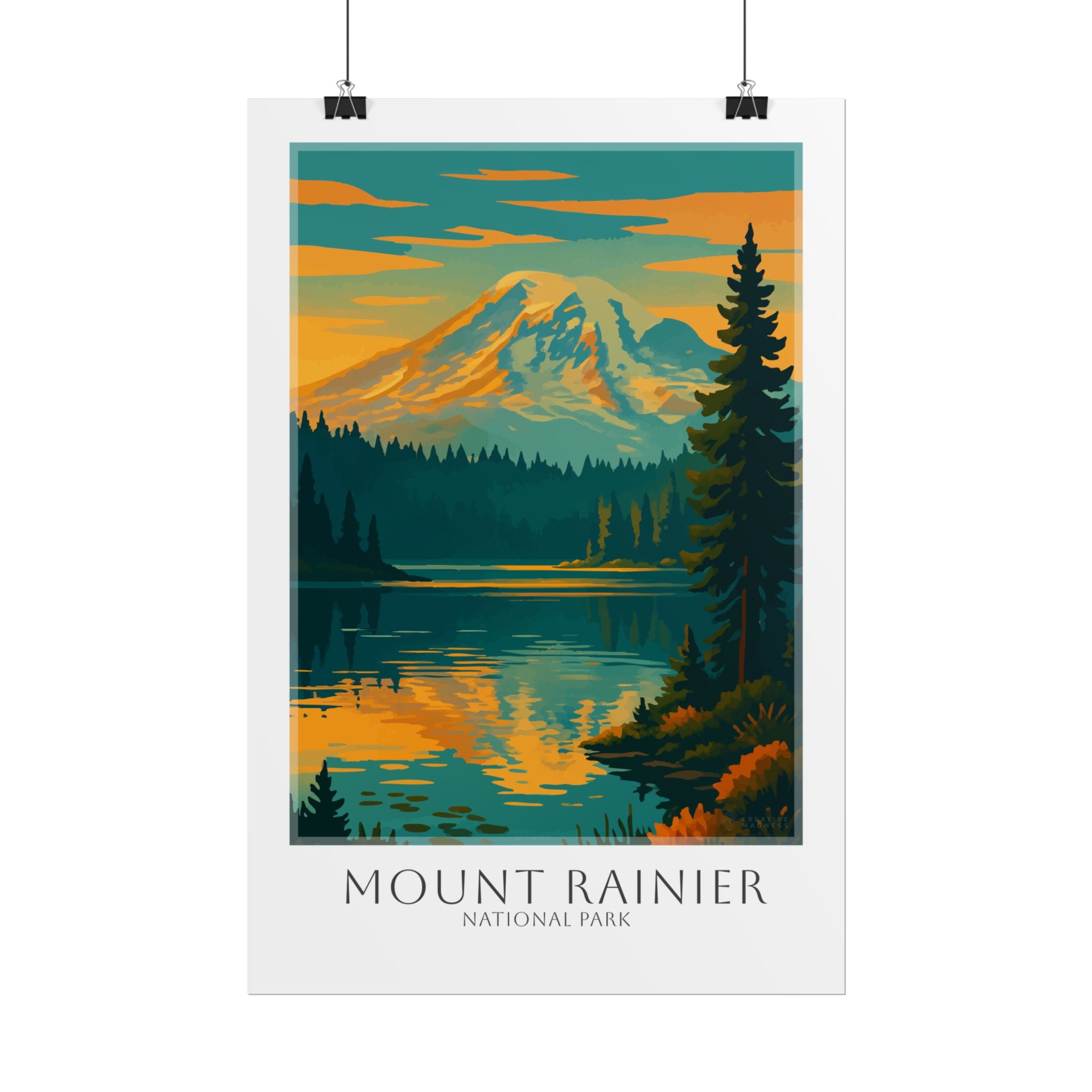 MOUNT RAINIER * Travel Poster * National Park Wall Art