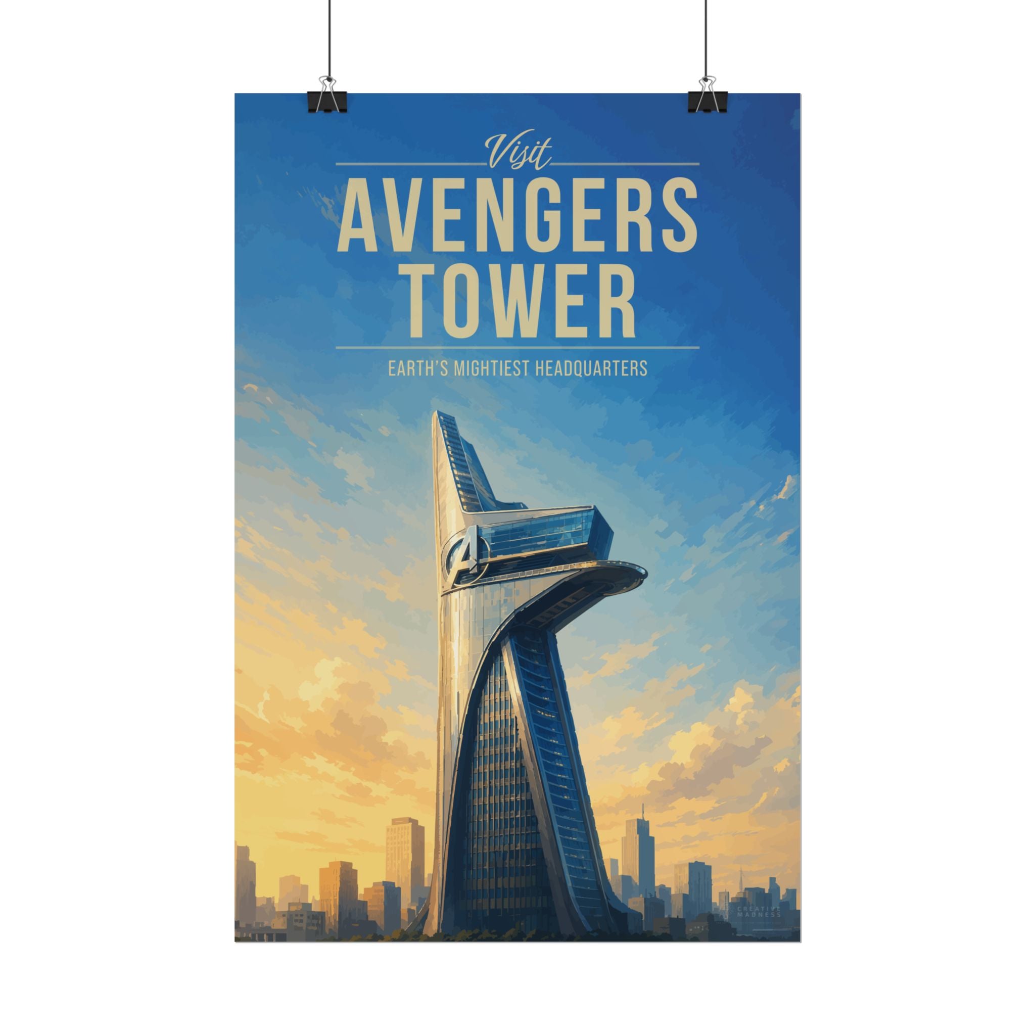 Avengers Tower Travel Poster