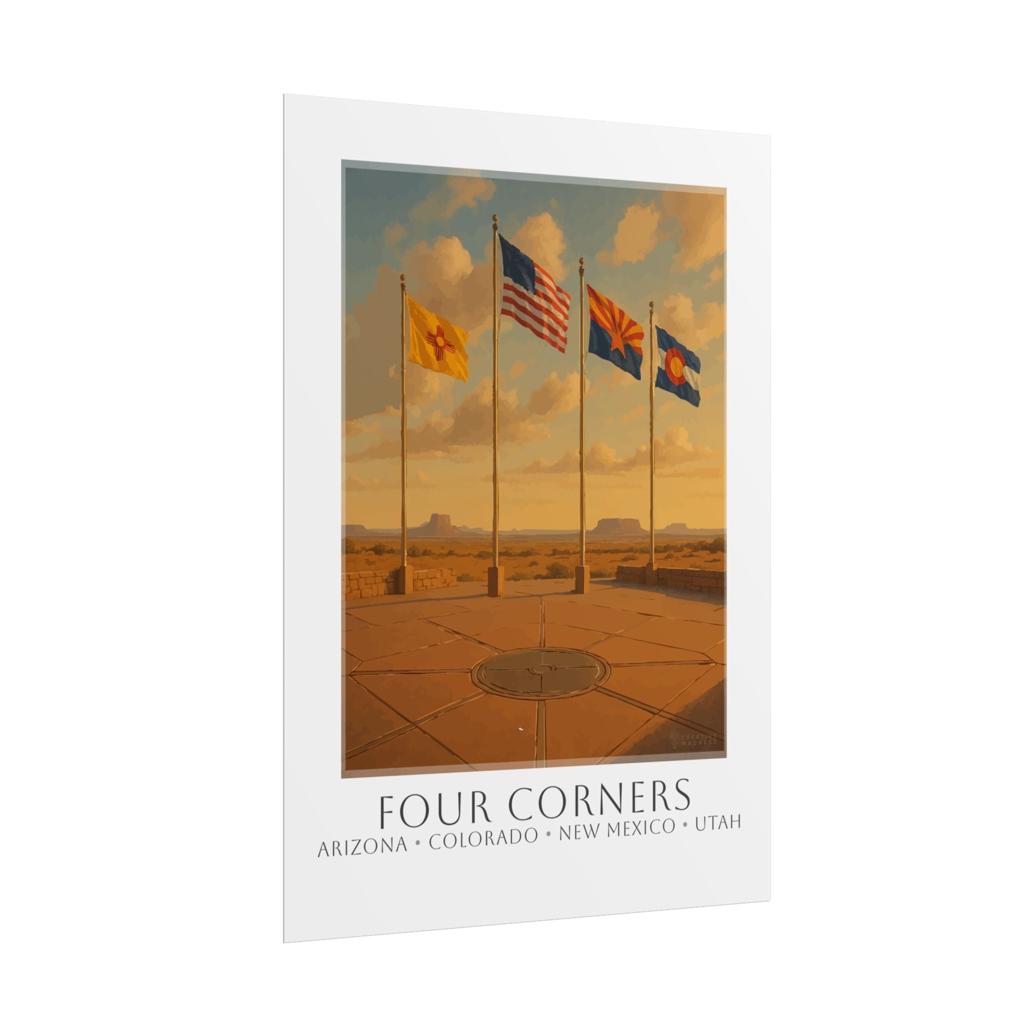 Four Corners Travel Poster