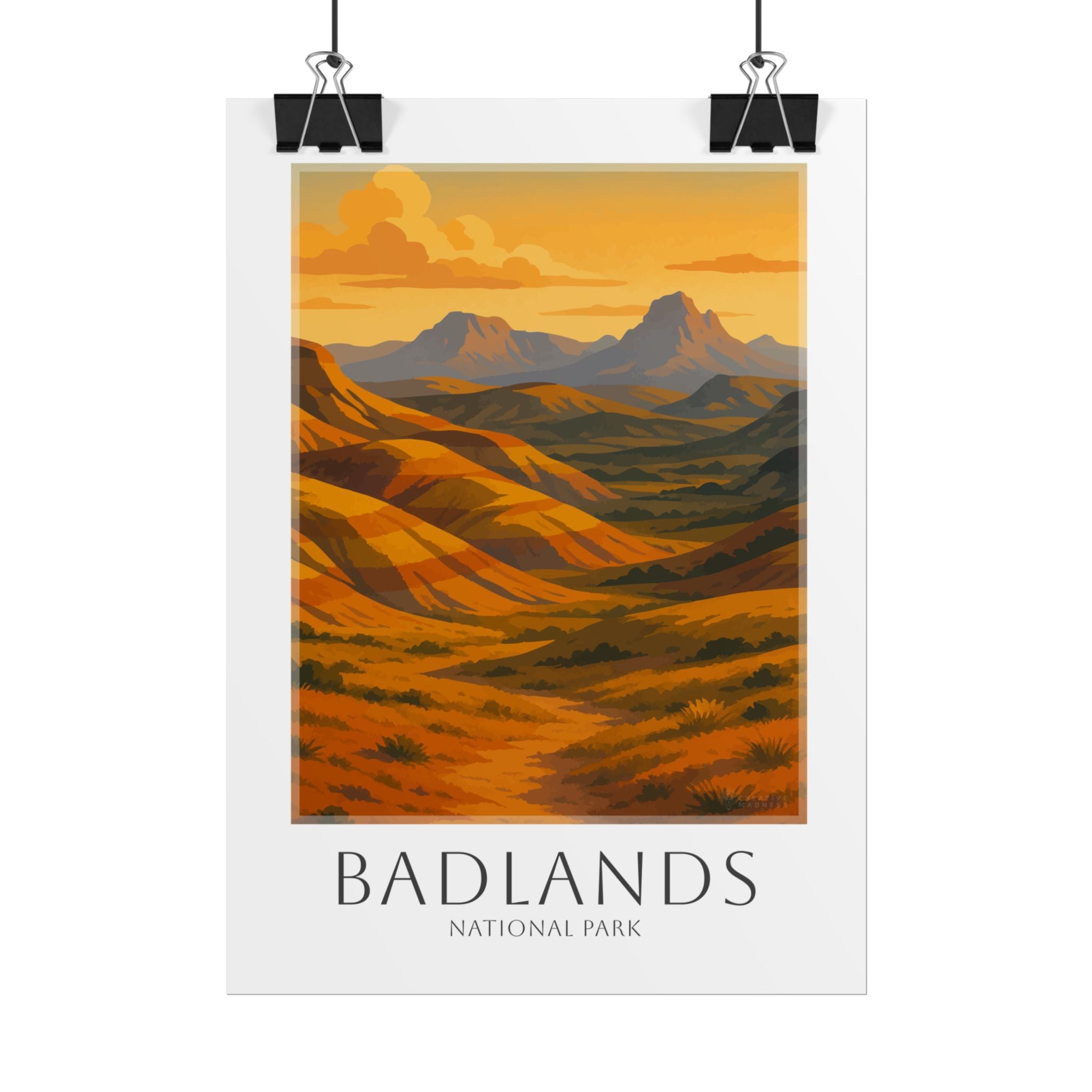 BADLANDS * Travel Poster * National Park Wall Art