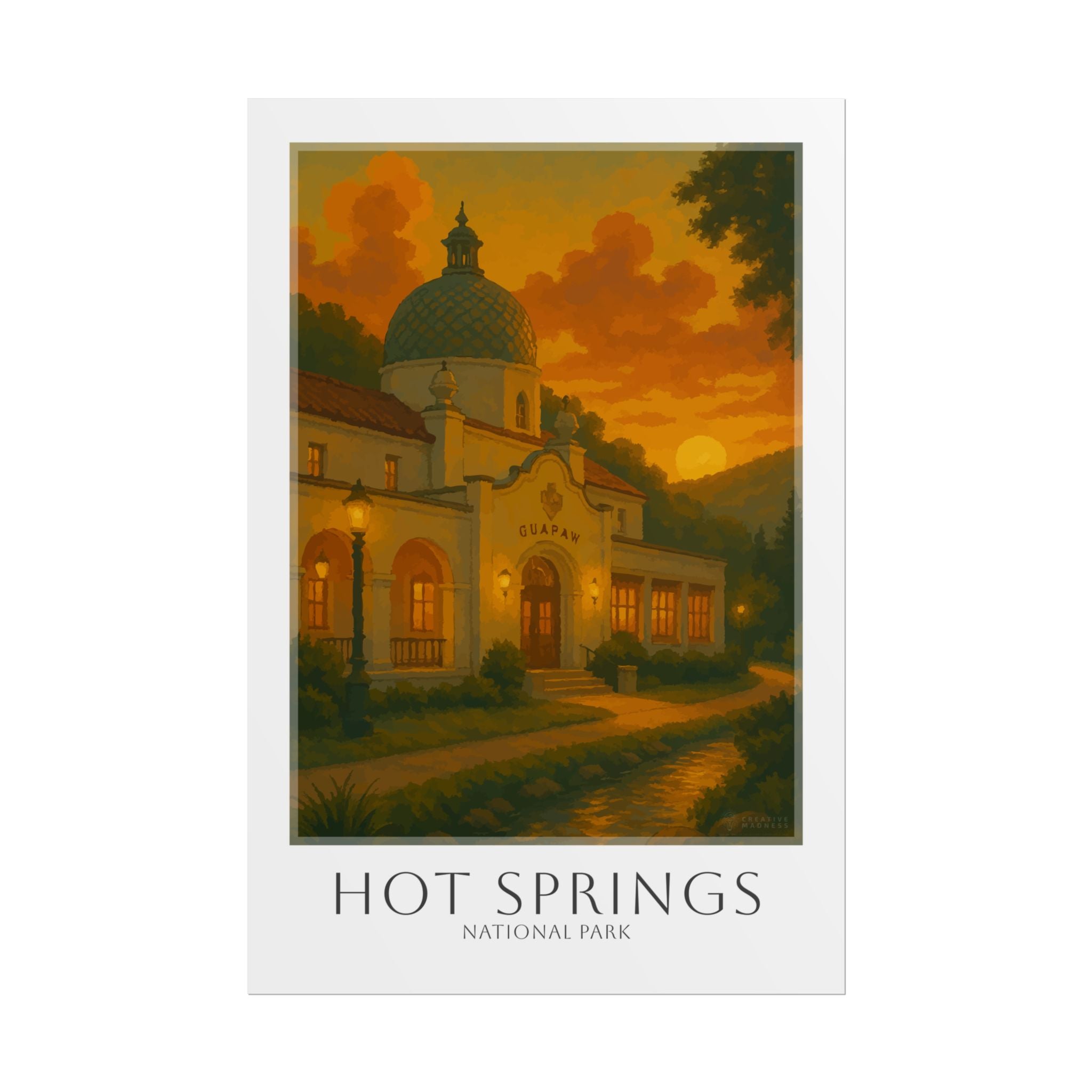 HOT SPRINGS  * Travel Poster * National Park Wall Art