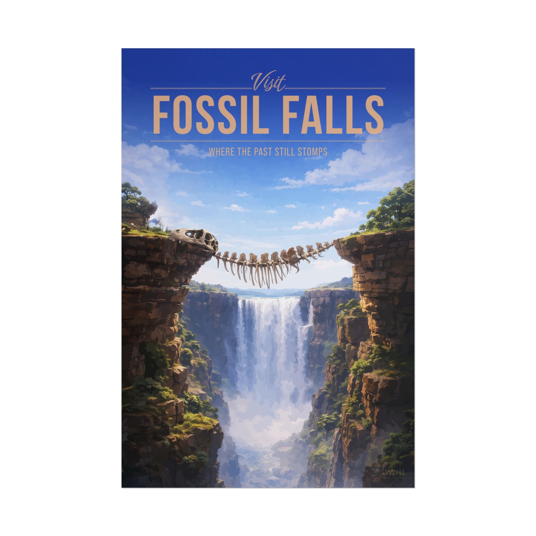 Fossil Falls Travel Poster