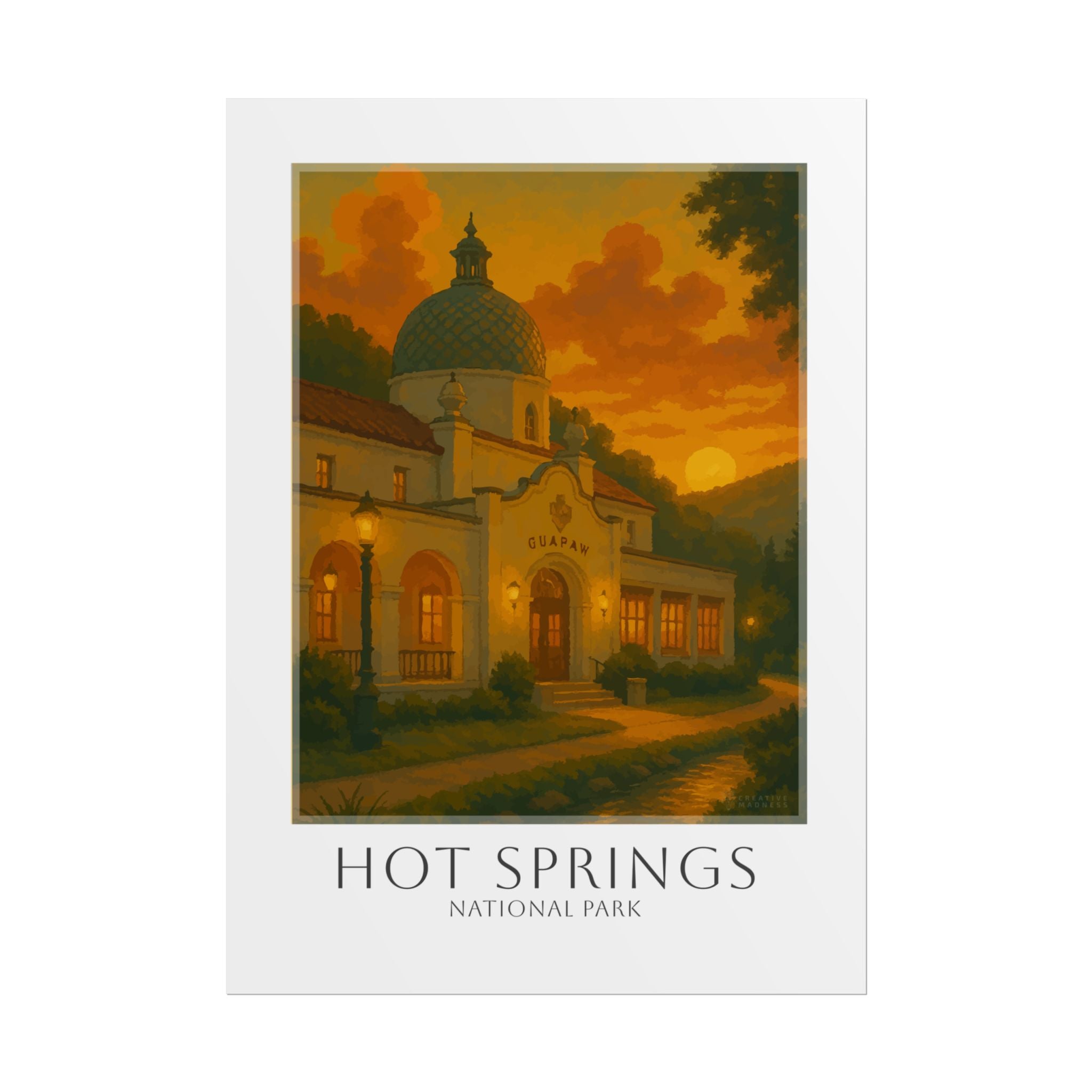 HOT SPRINGS  * Travel Poster * National Park Wall Art