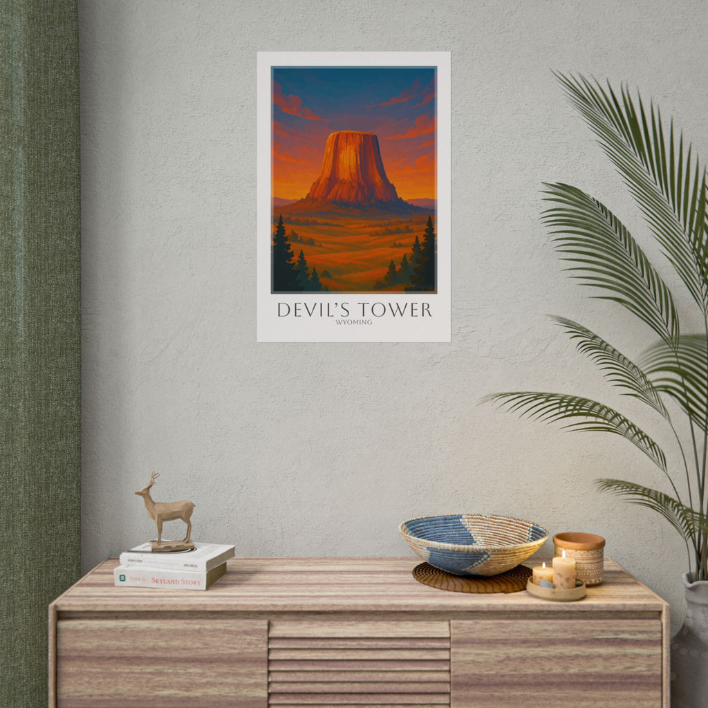 Devils Tower Travel Poster