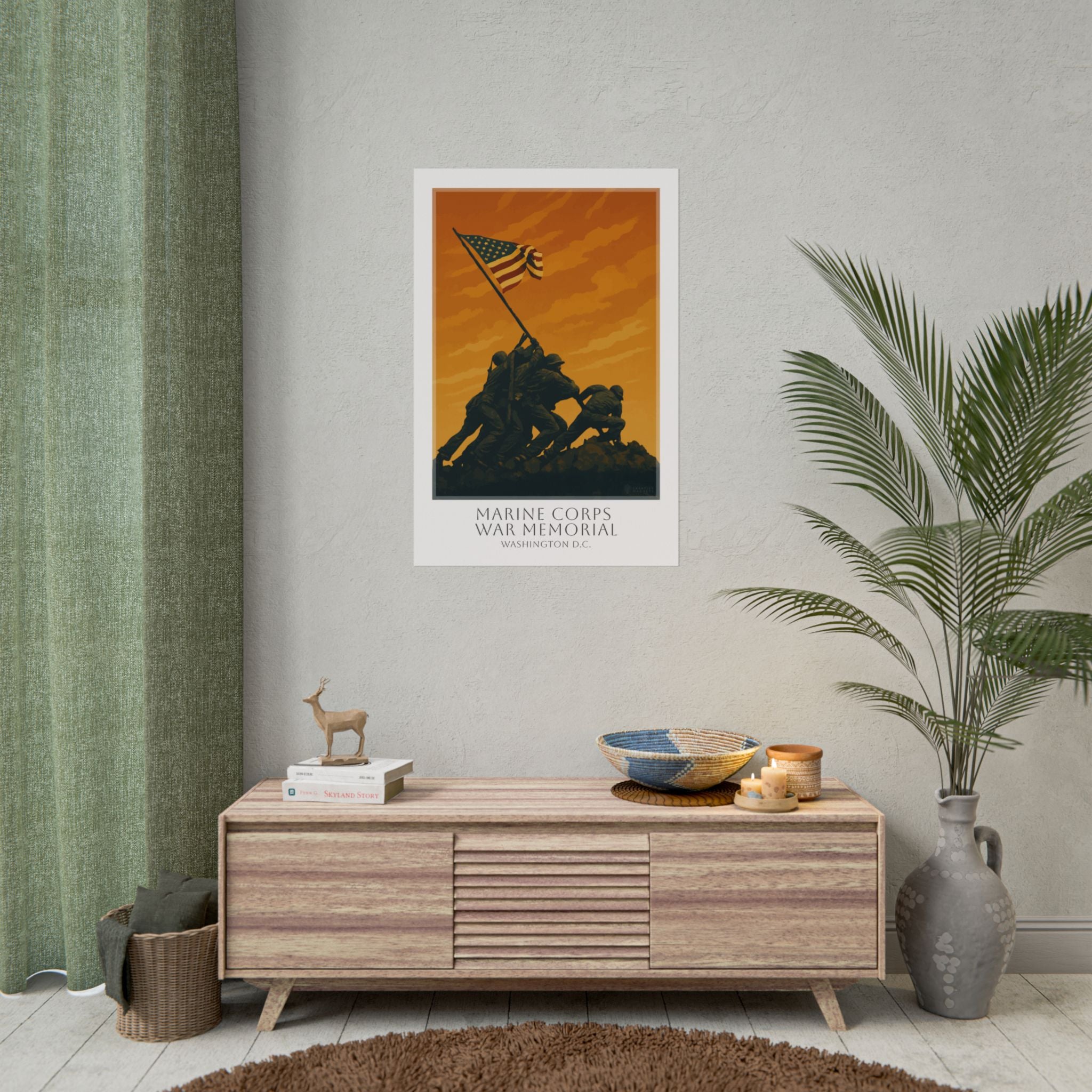 Marine Corps War Memorial Travel Poster
