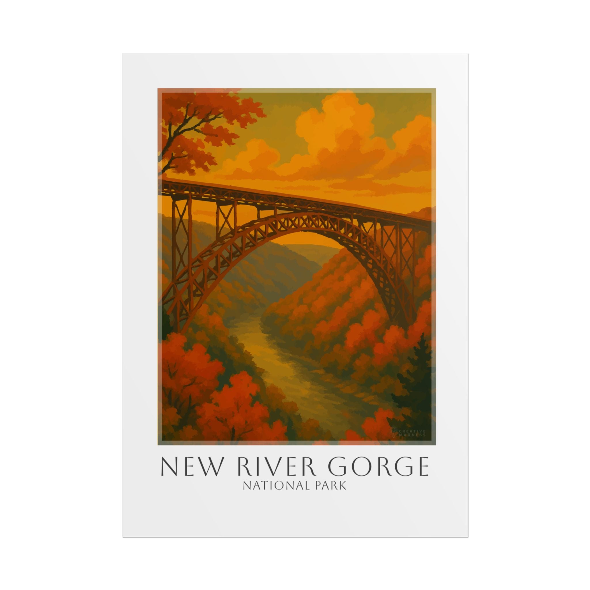 NEW RIVER GORGE  * Travel Poster * National Park Wall Art