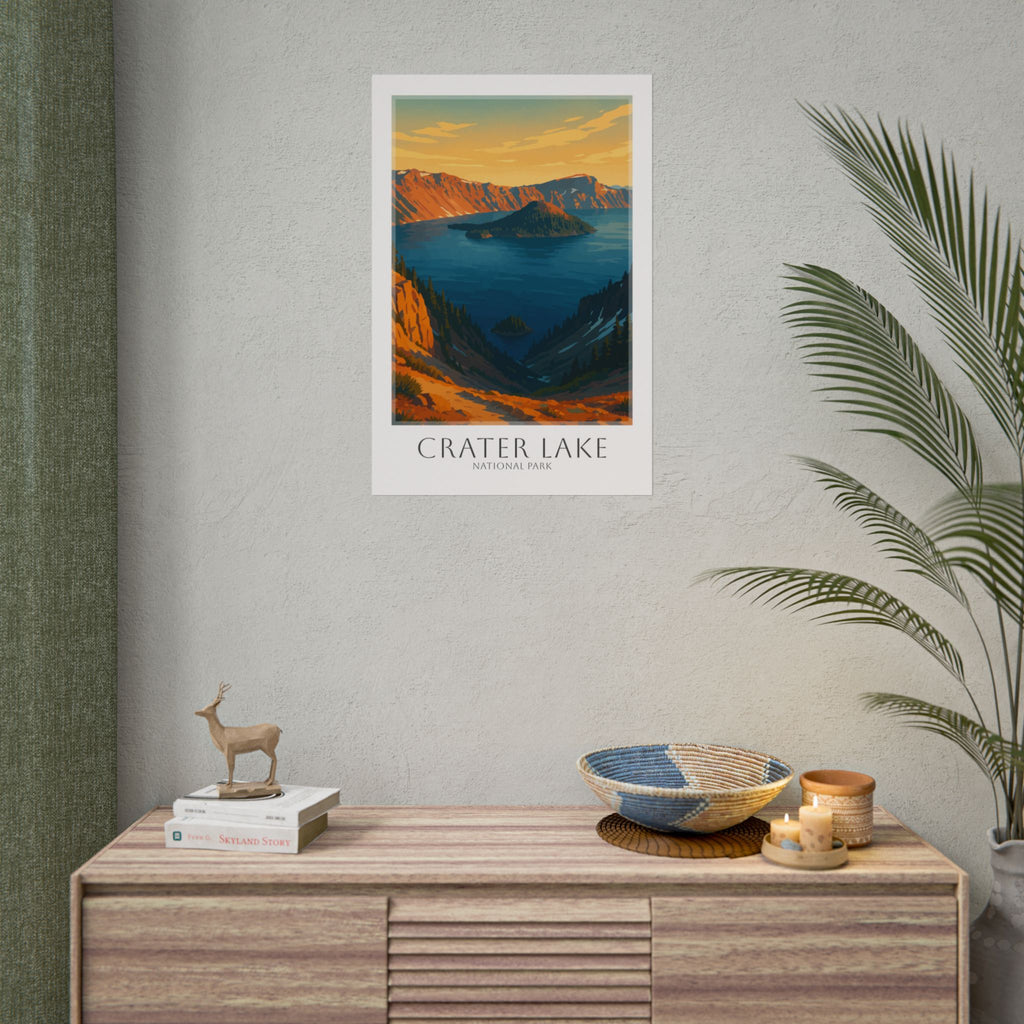 CRATER LAKE * Travel Poster * National Park Wall Art