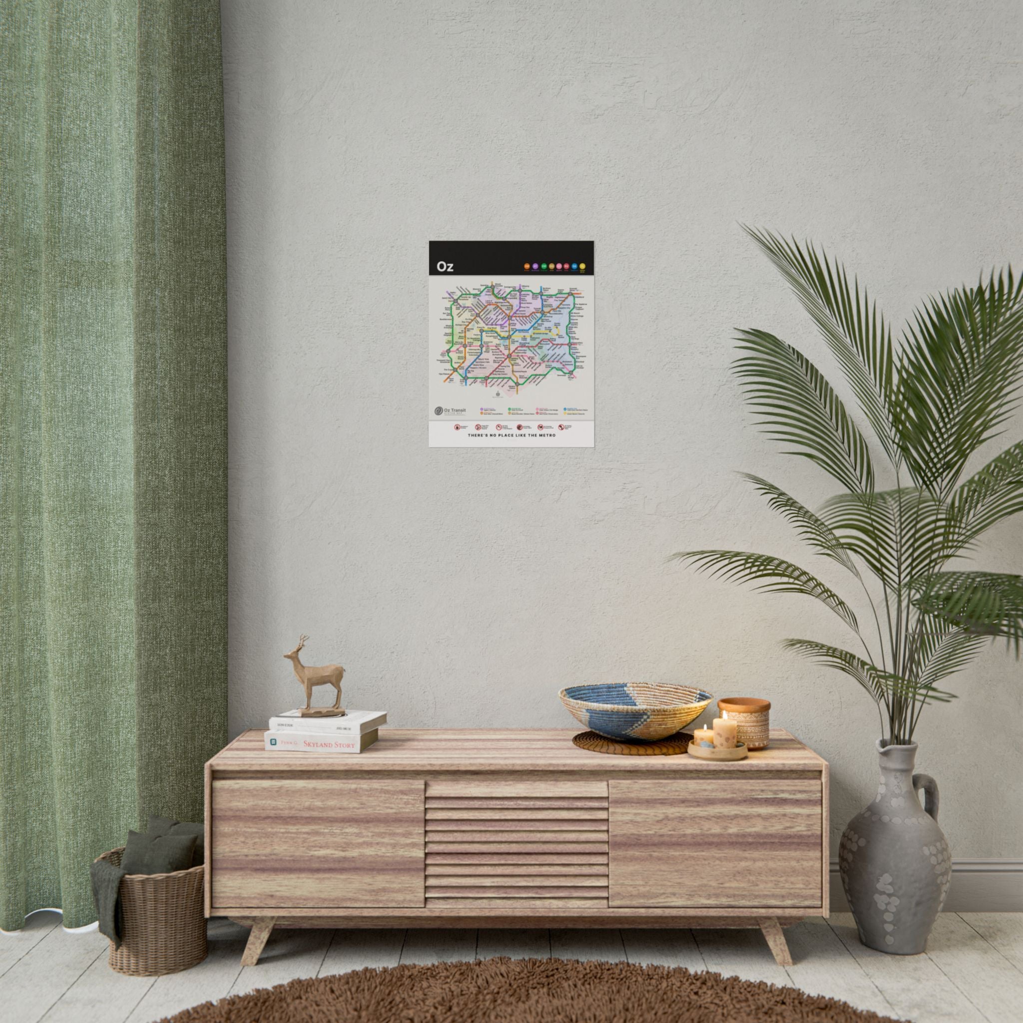 OZ * Fantasy Metro Map Poster * Scenic Travel-Style Wall Art